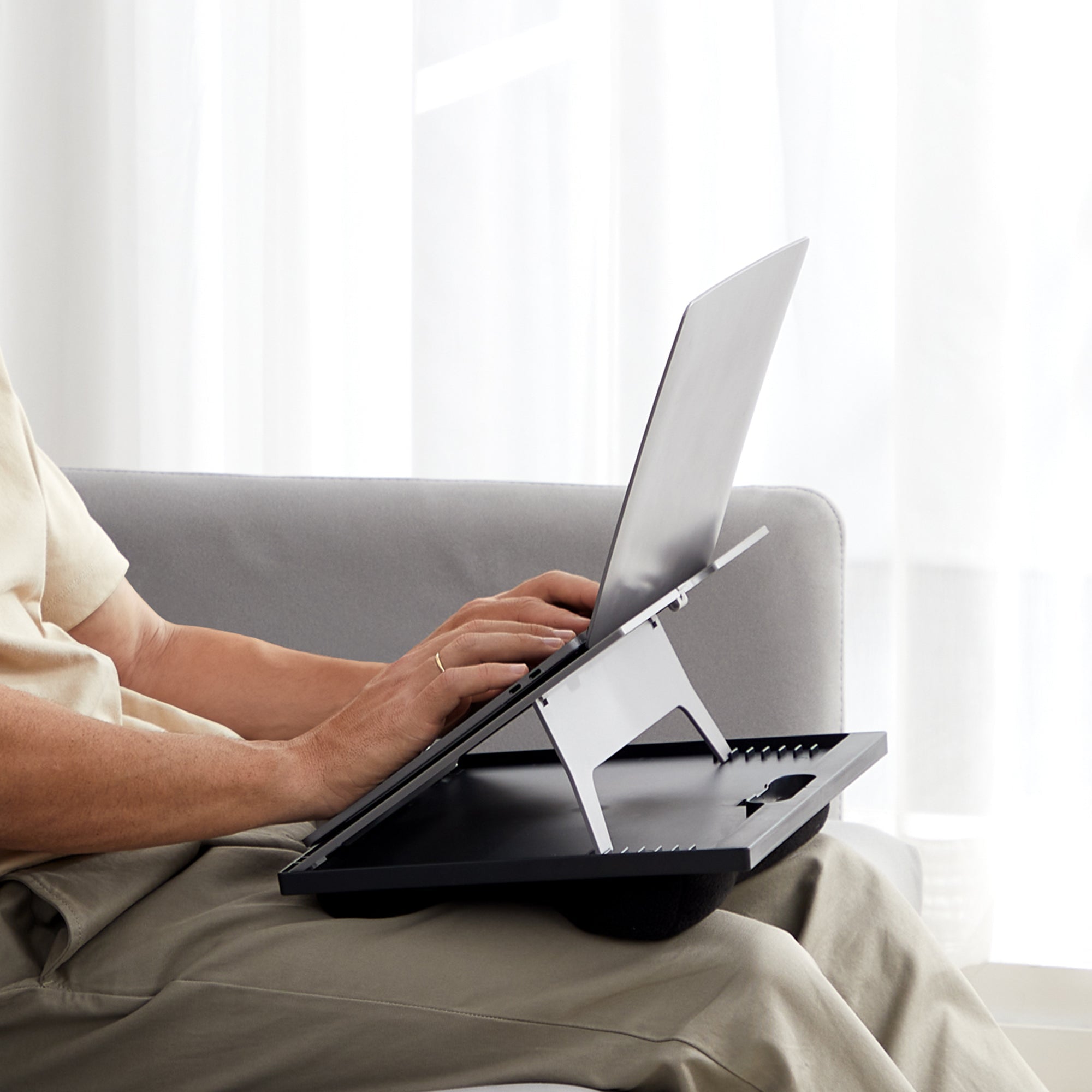 15" 8-Level Bolster Lap Desk - Gray
