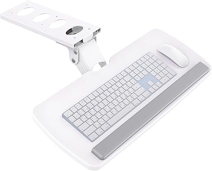 25" Keyboard Tray Under Desk - White