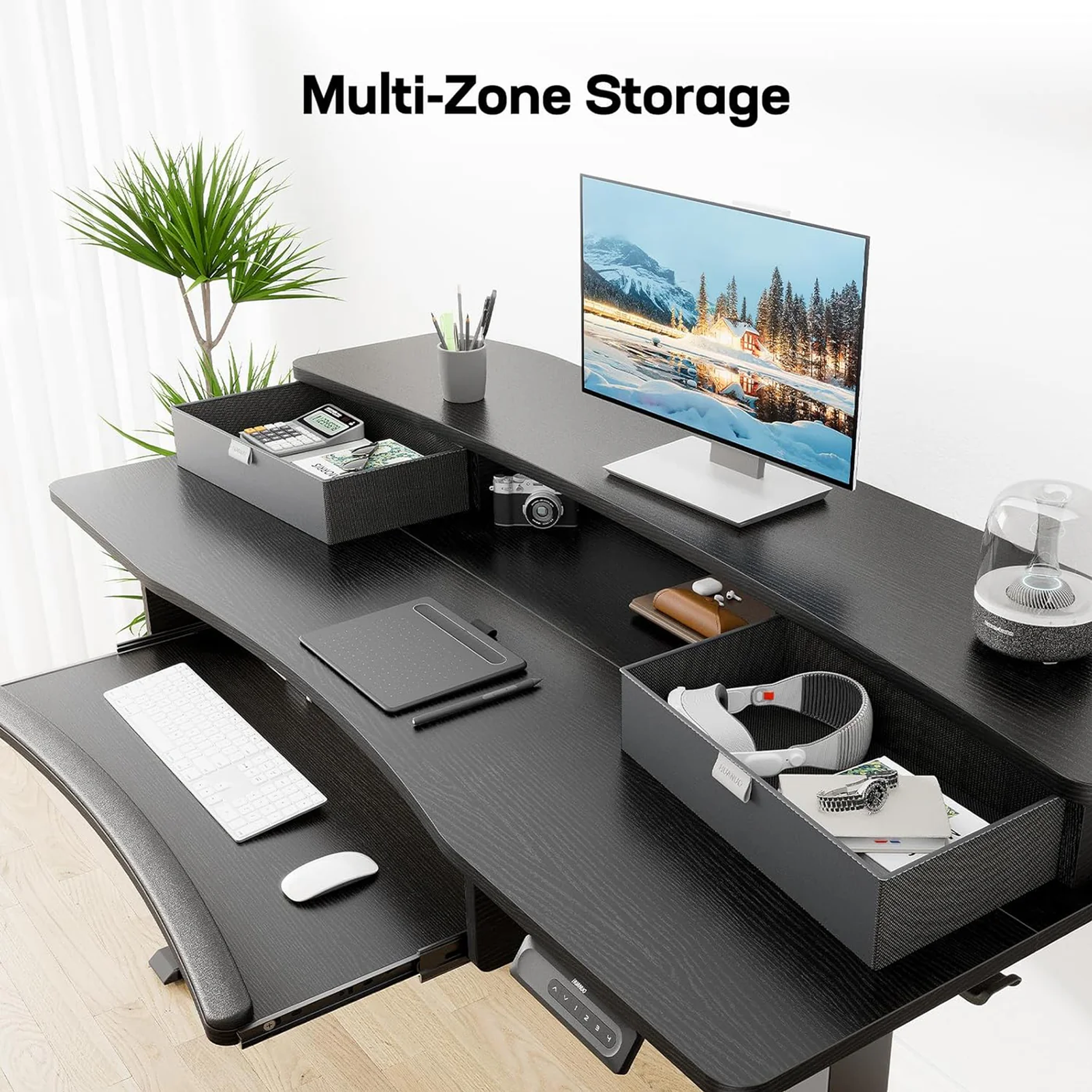 Standing Desk with Storage & Keyboard Tray222