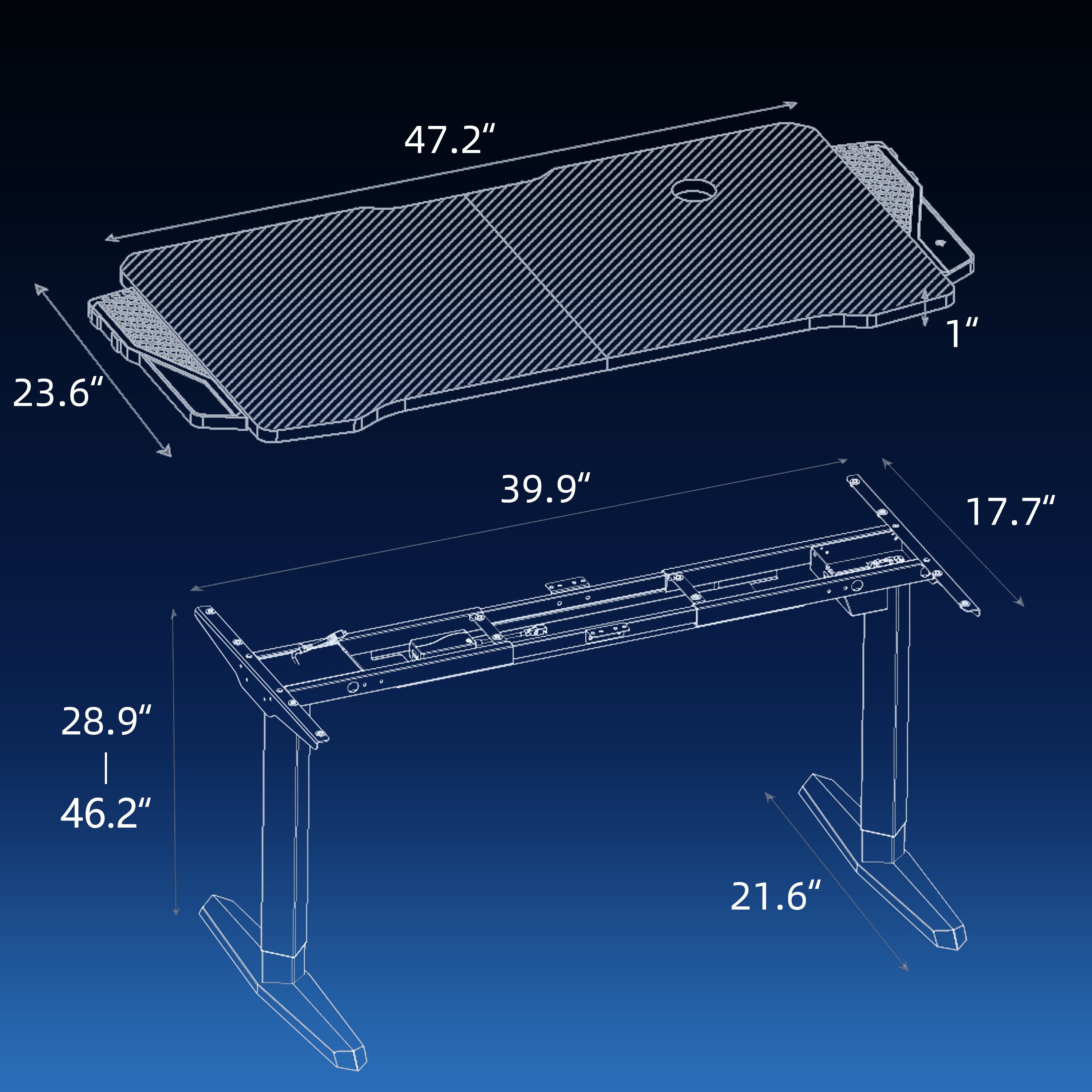 RGB Gaming Standing Desk