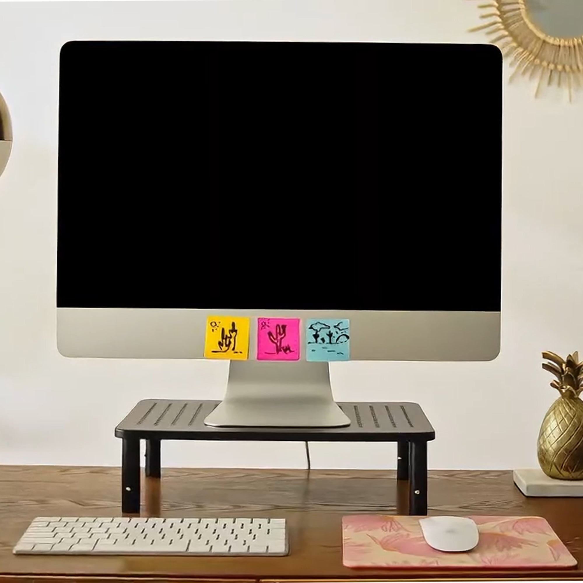 3-Level Adjustable Monitor Riser - Black