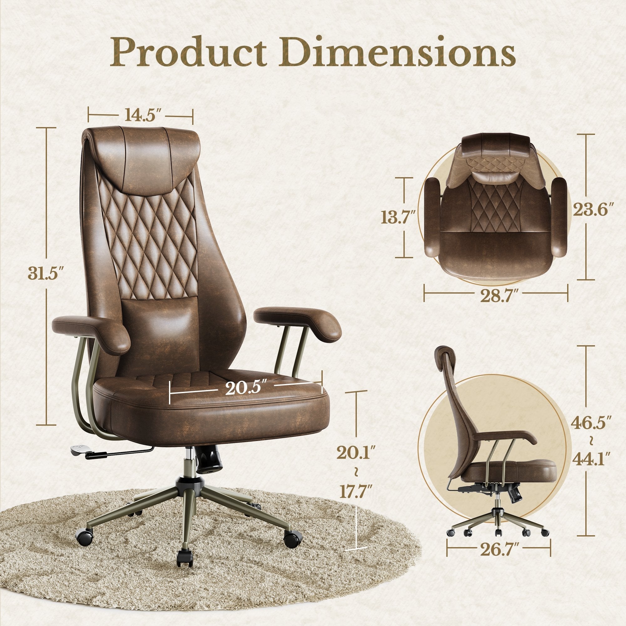63" Desk · L - shaped + Luna Chair / Fluted - Dark Walnut -