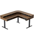 63" Electric L Shaped Standing Desk with 6 Storage Drawers -