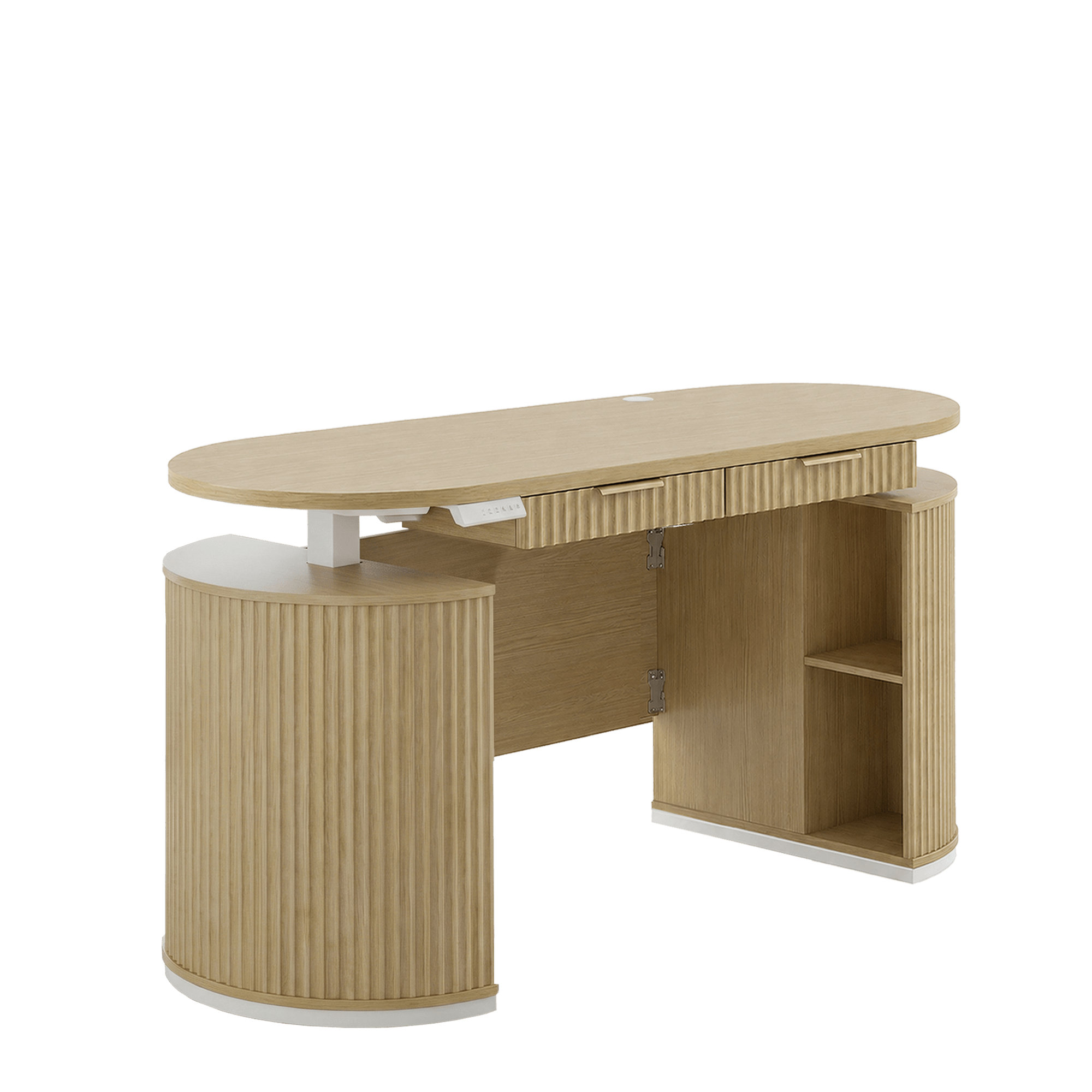 63" Premium Santal Standing Desk - Fluted - Natural Oak