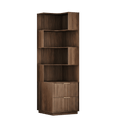 71" Premium Spiral Bookshelf - Fluted Black Walnut