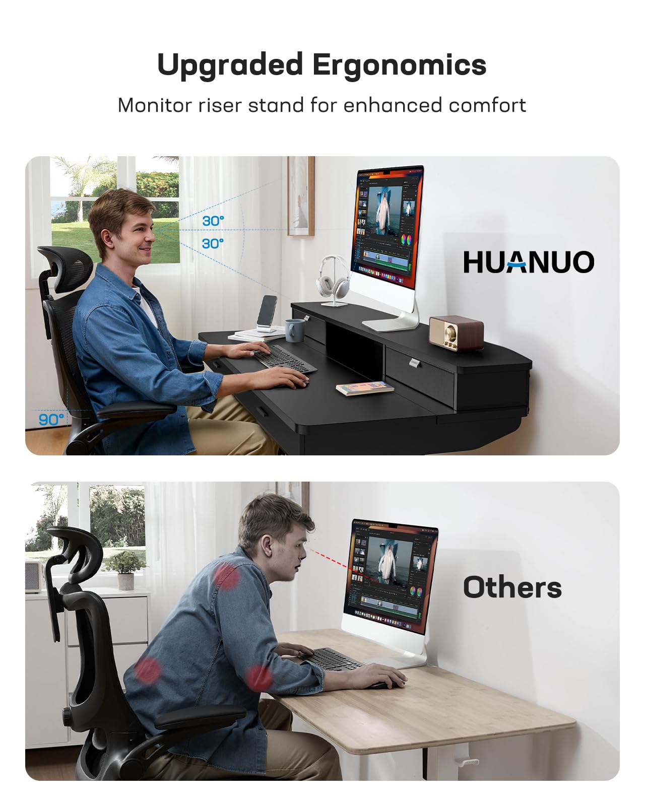 Standing Desk with 4 Drawers