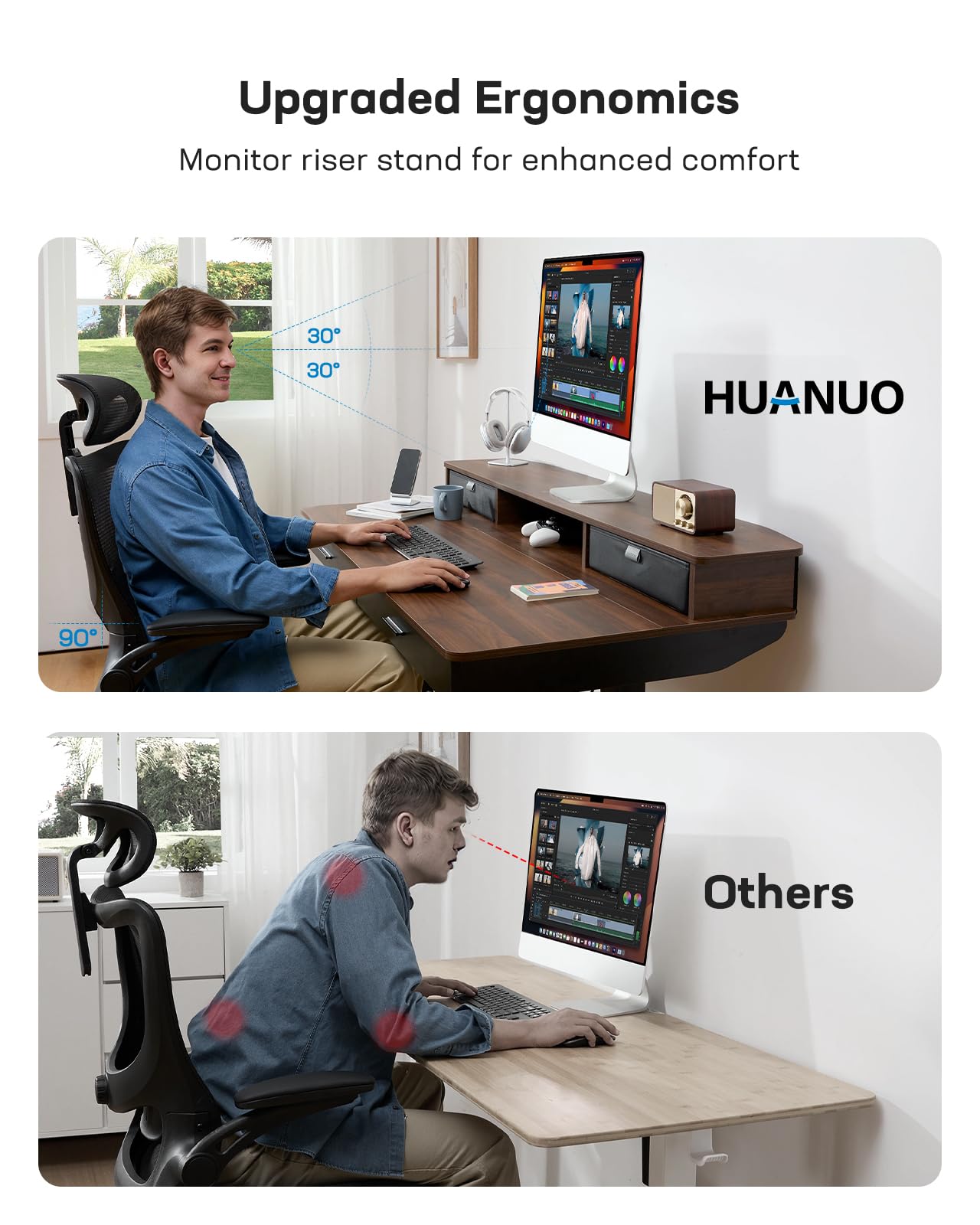 Standing Desk with 4 Drawers