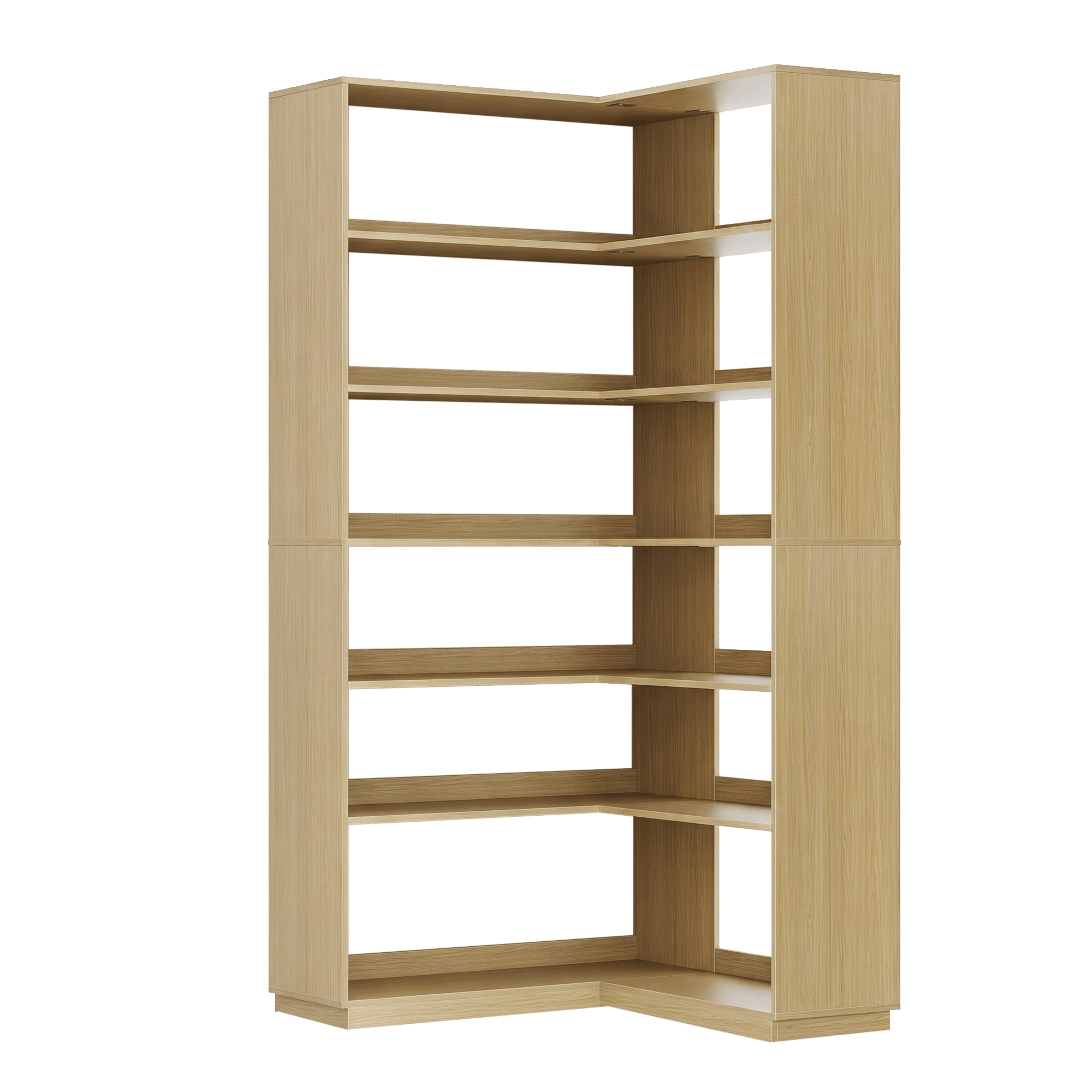 73" Premium Lome Bookshelf - Fluted - Natural Oak