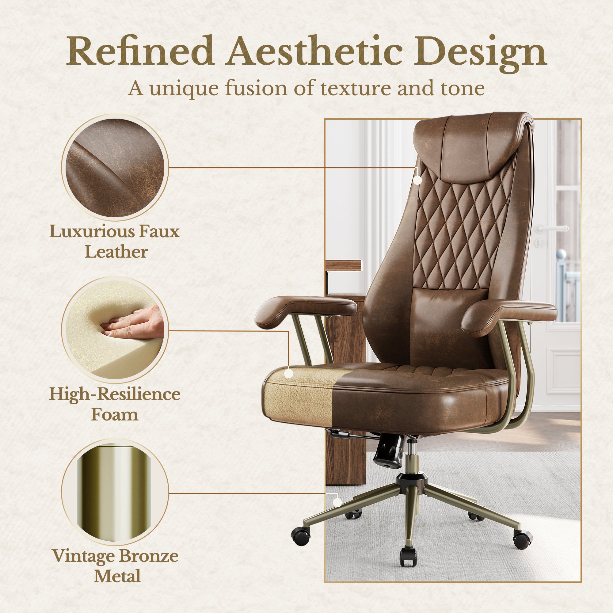 Extra Wide Ergonomic Executive Desk Chair