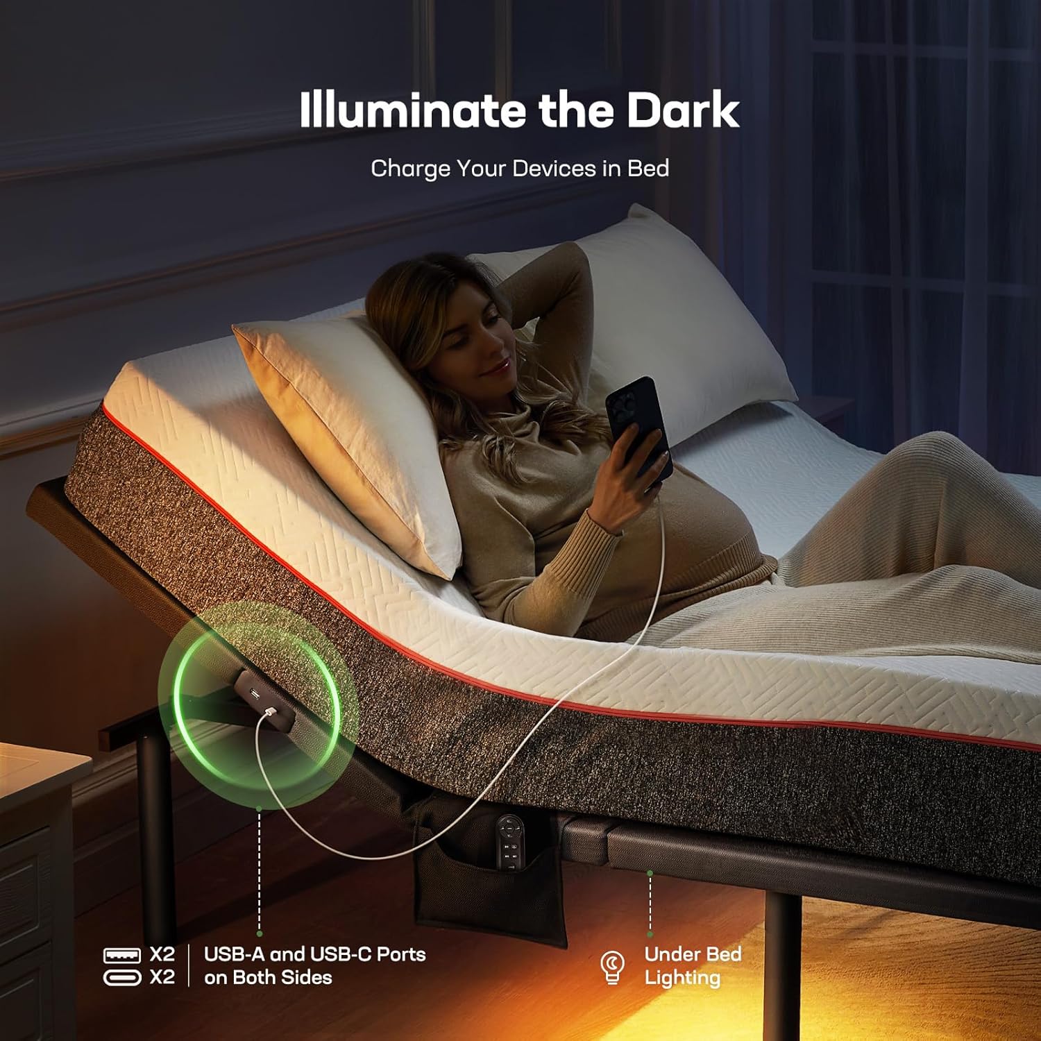 Full Adjustable Bed Frame with Wireless Remote