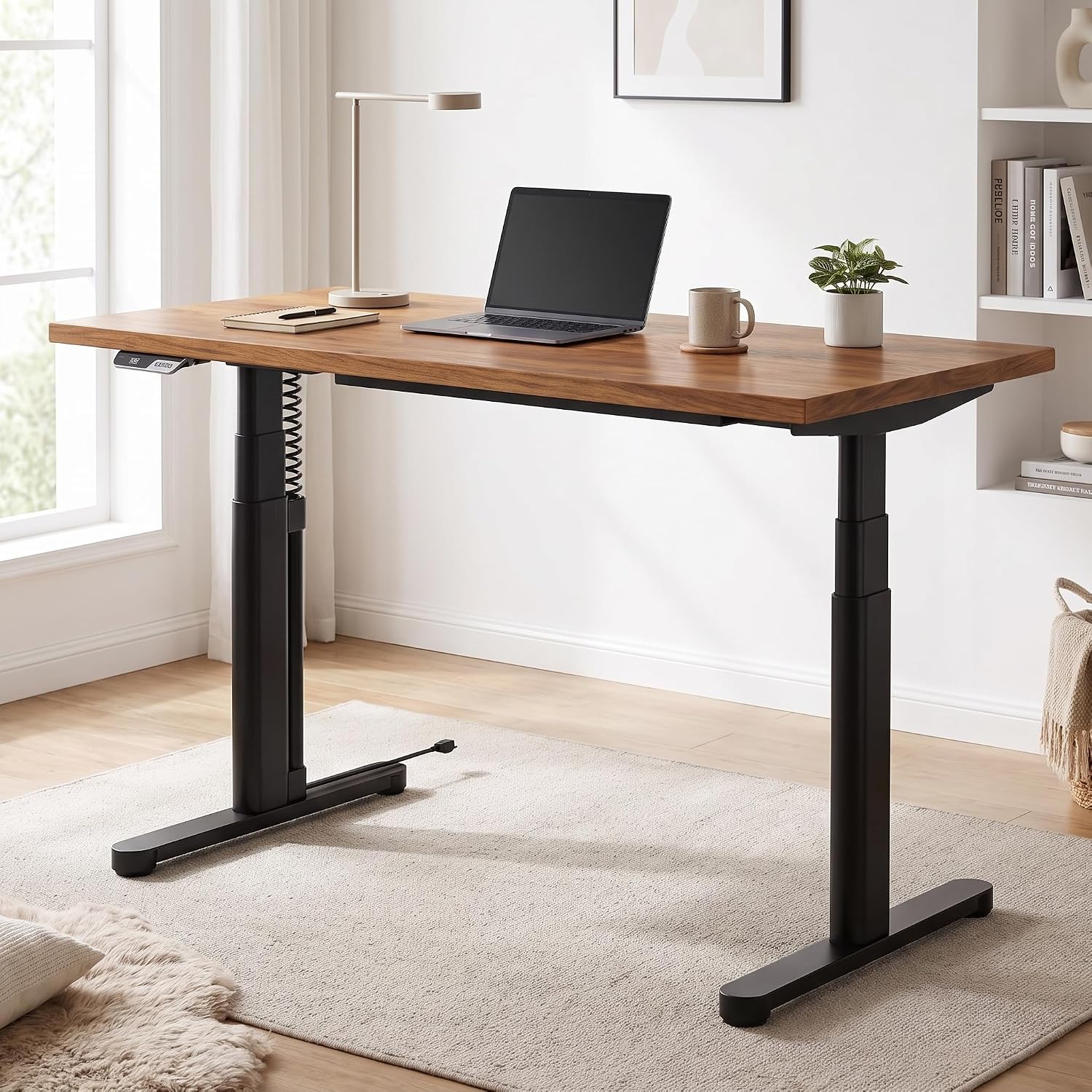ErgoAV 3-Stage Dual Motor Electric Standing Desk Frame, App Control, Black | 25.1"-50.5" height range,264 lb Dual-Motor Lift,Fits Max 31.5″ x 78.7″ Tops,4 Height Presets,Tangle-Free Coiled Cable