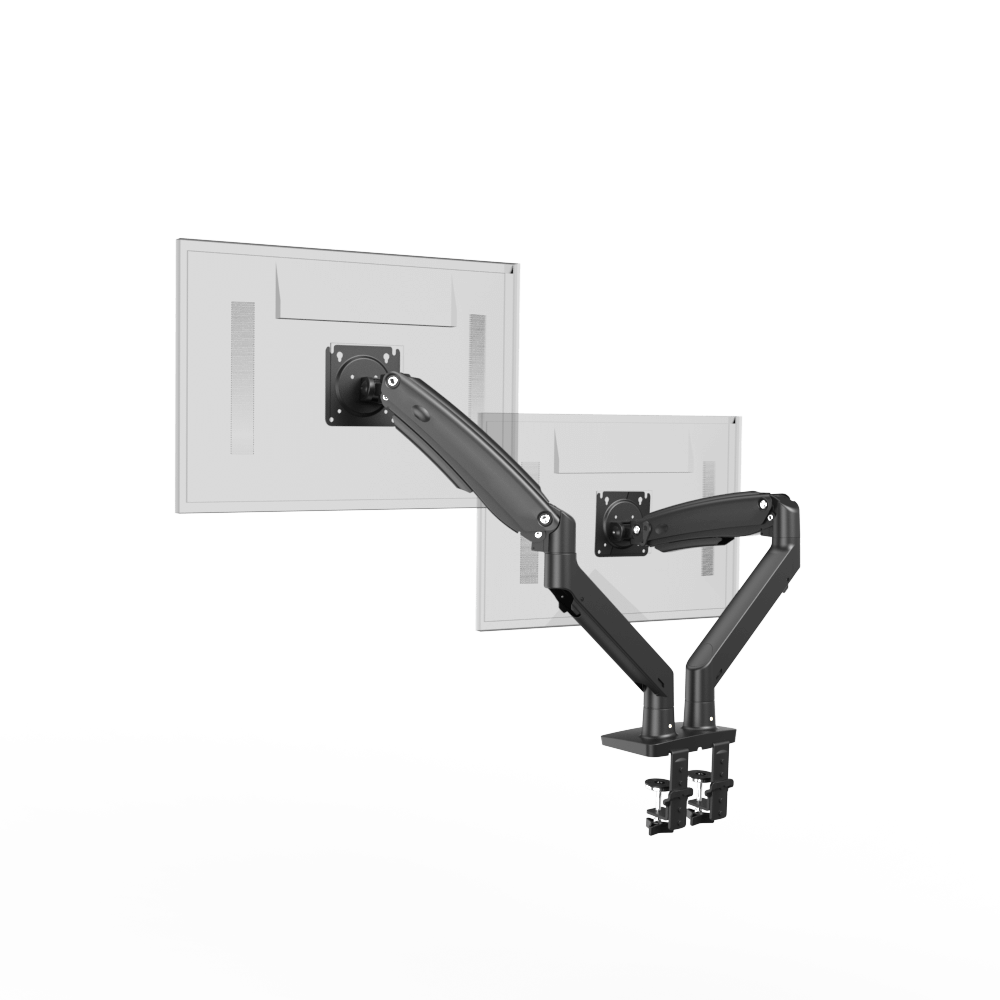 Adjustable HUANUO dual monitor mount for 13-35 inch ultrawide screens.