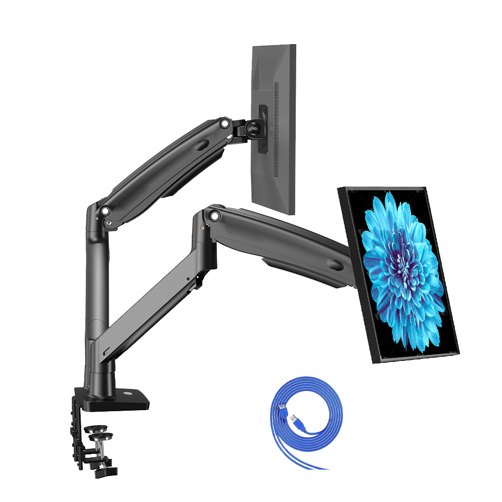 HUANUO dual monitor mount with adjustable arms for 13 to 35 inch screens