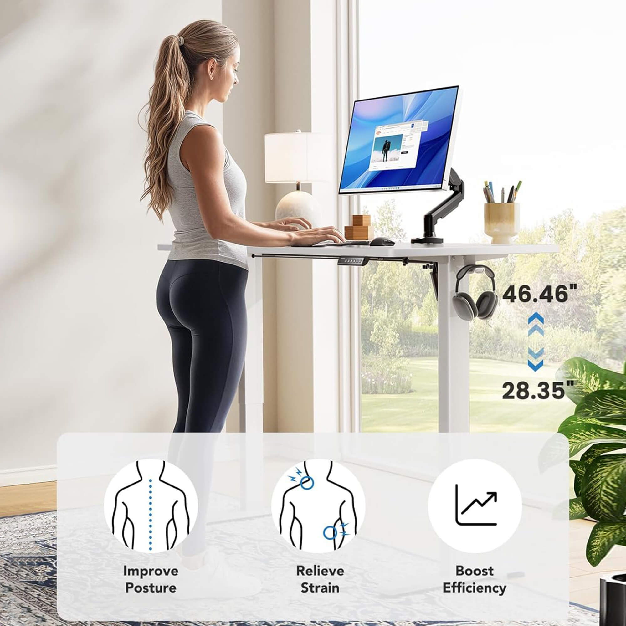 Premium One-Piece Top Standing Desk - 3 Colors, 4 Sizes