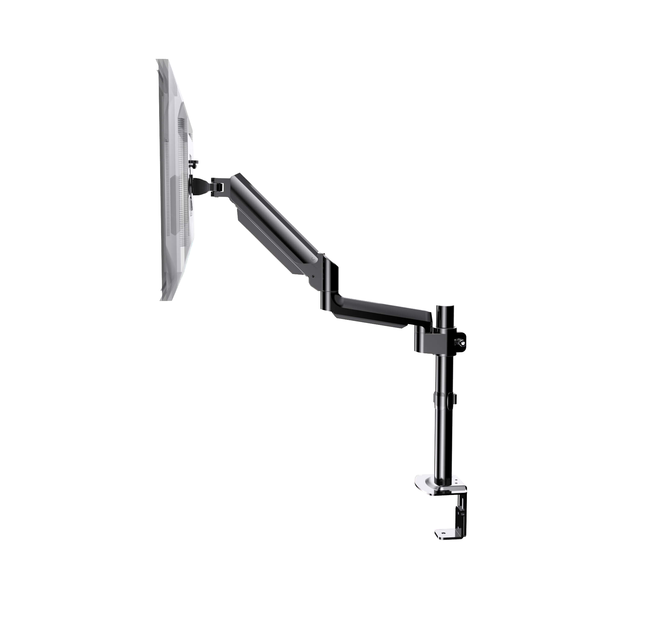 Adjustable HUANUO monitor mount with C-clamp for space-saving installation