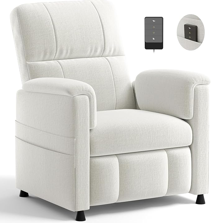 Adjustable Modern Chenille Reclining Chair - Beige