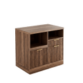 Charging Printer Storage Cabinet - Fluted - Dark Walnut