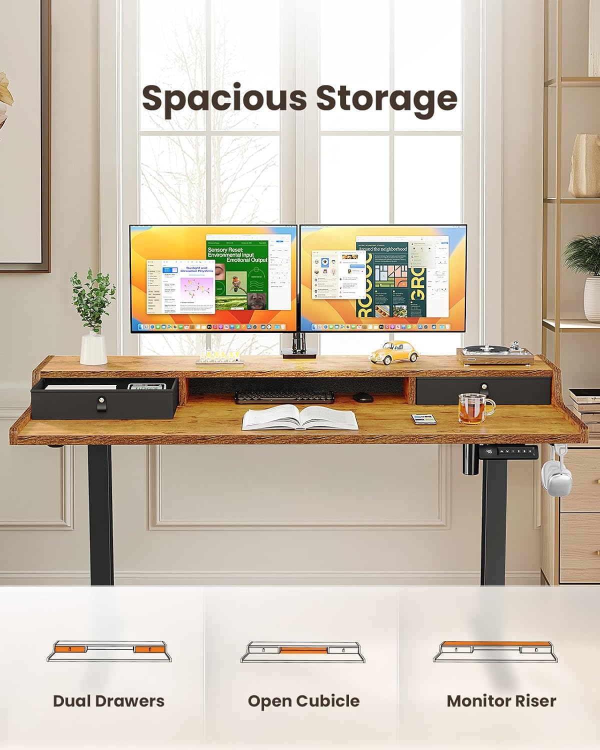 Core Series Standing Desk - +Upper Drawers