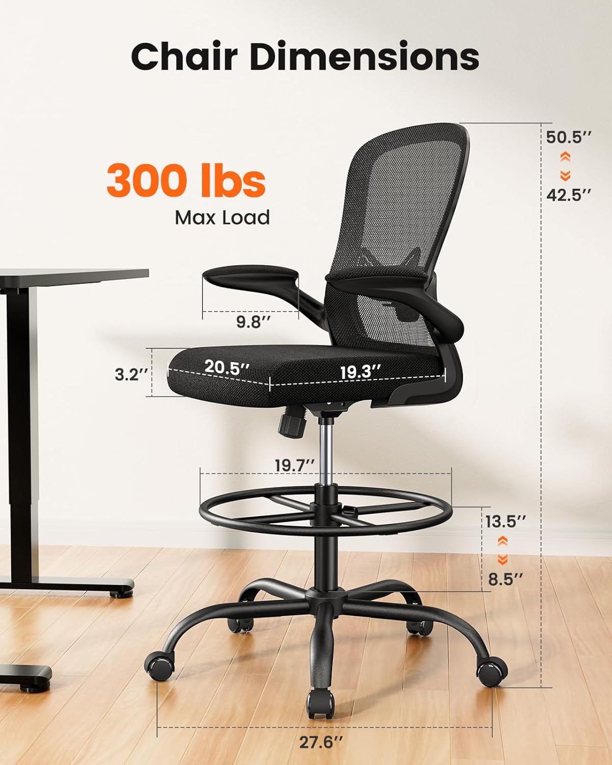 Drafting Chair - Black