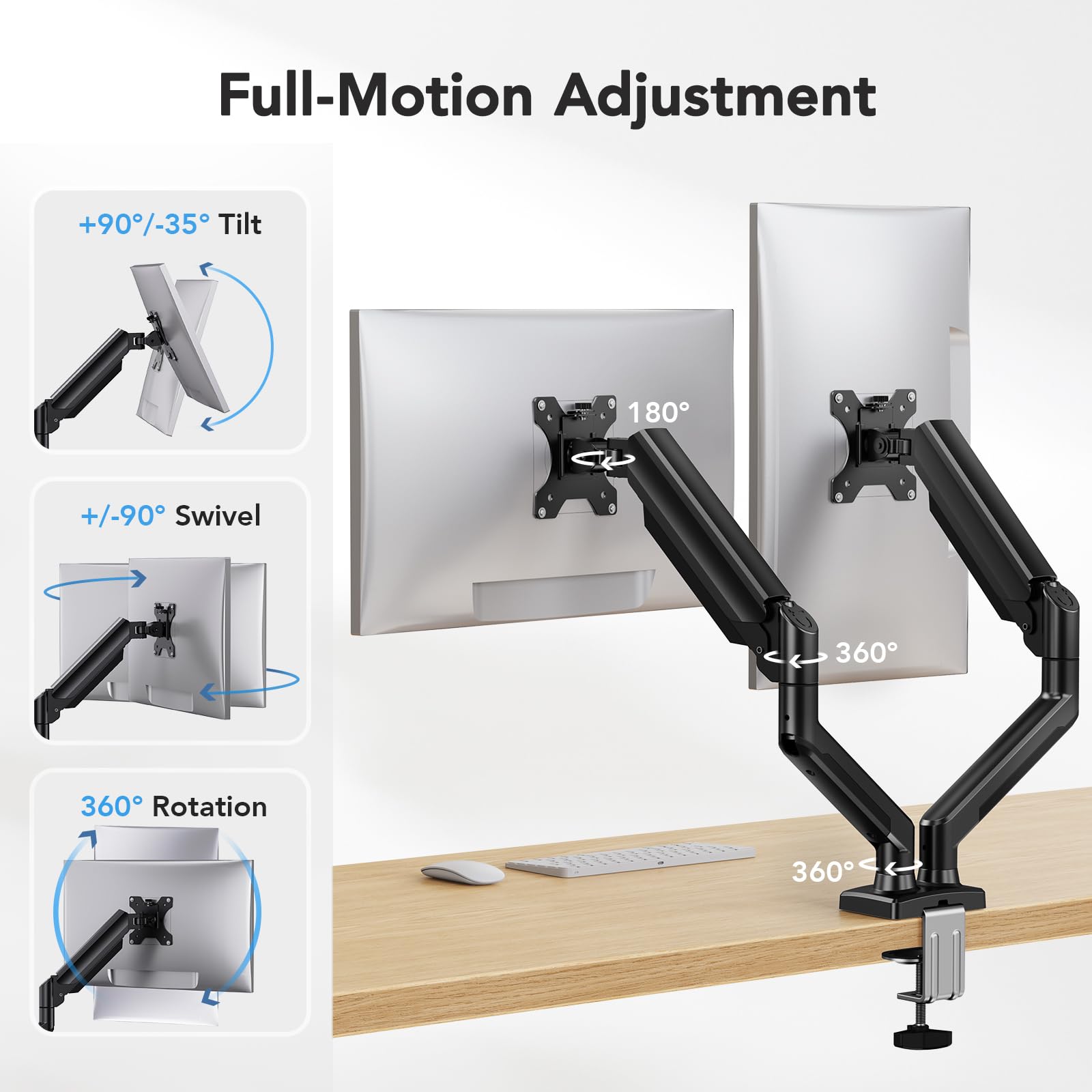 DS18 Dual Monitor Mount for 17″ - 32″ Screens -