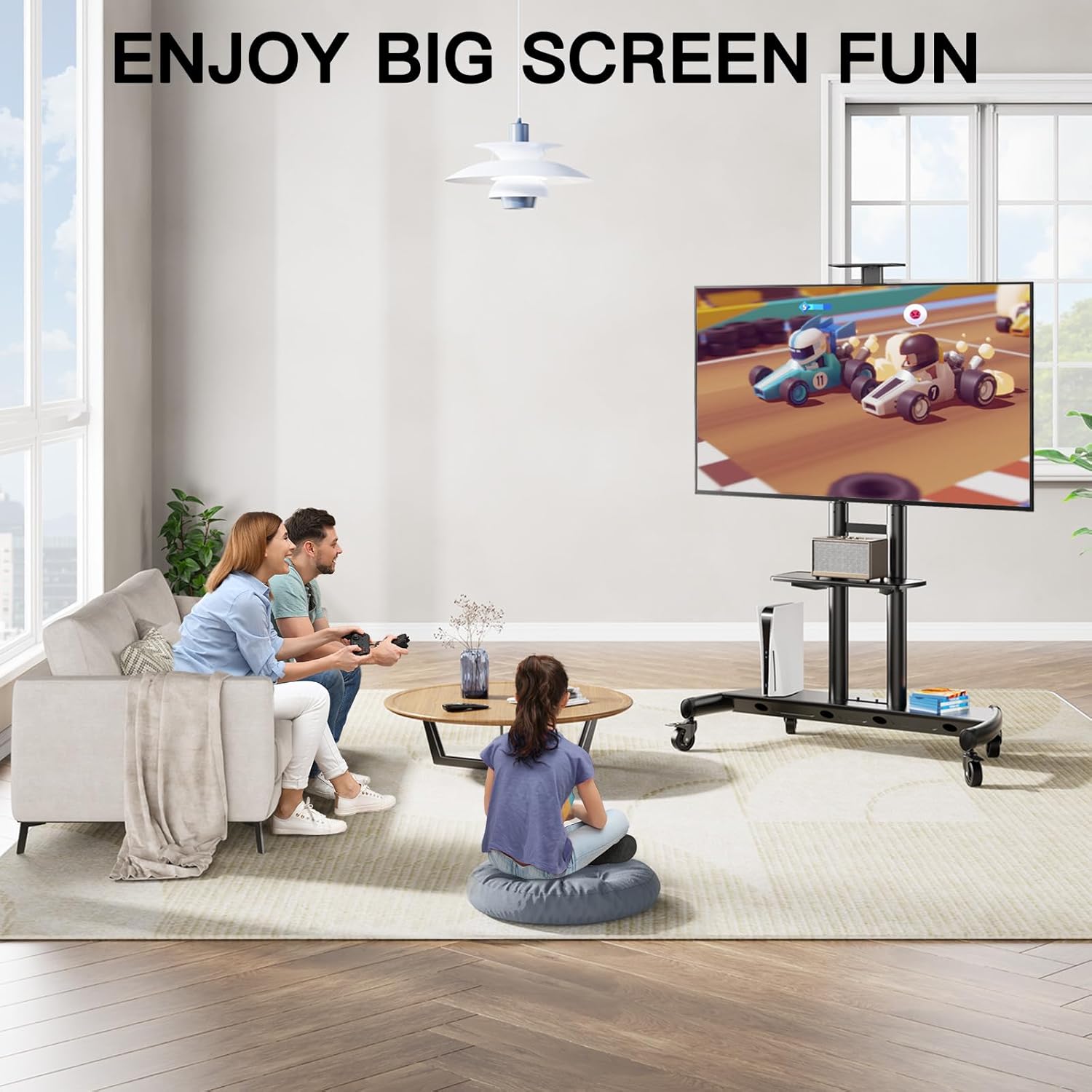 Dual - Pillar Business Mobile TV Stand - Upgraded Dual - Column with Camera