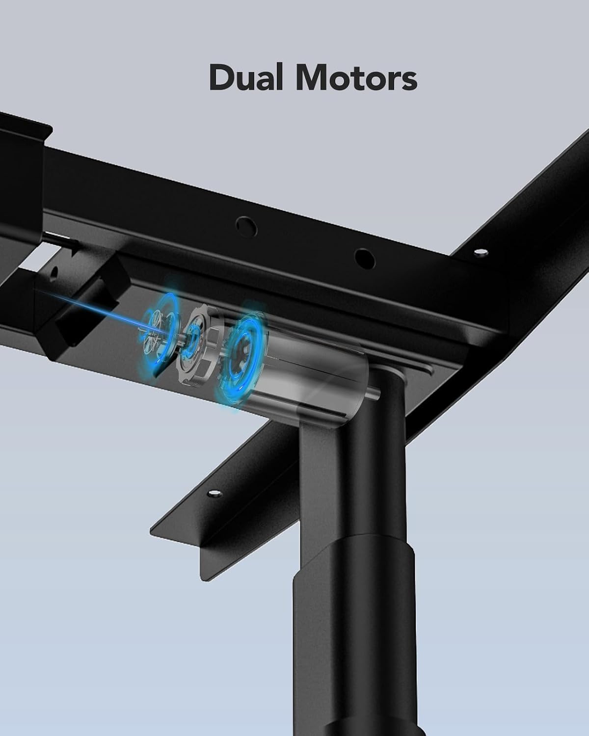 HUANUO 3-Stage Dual Motor Electric Standing Desk Frame -