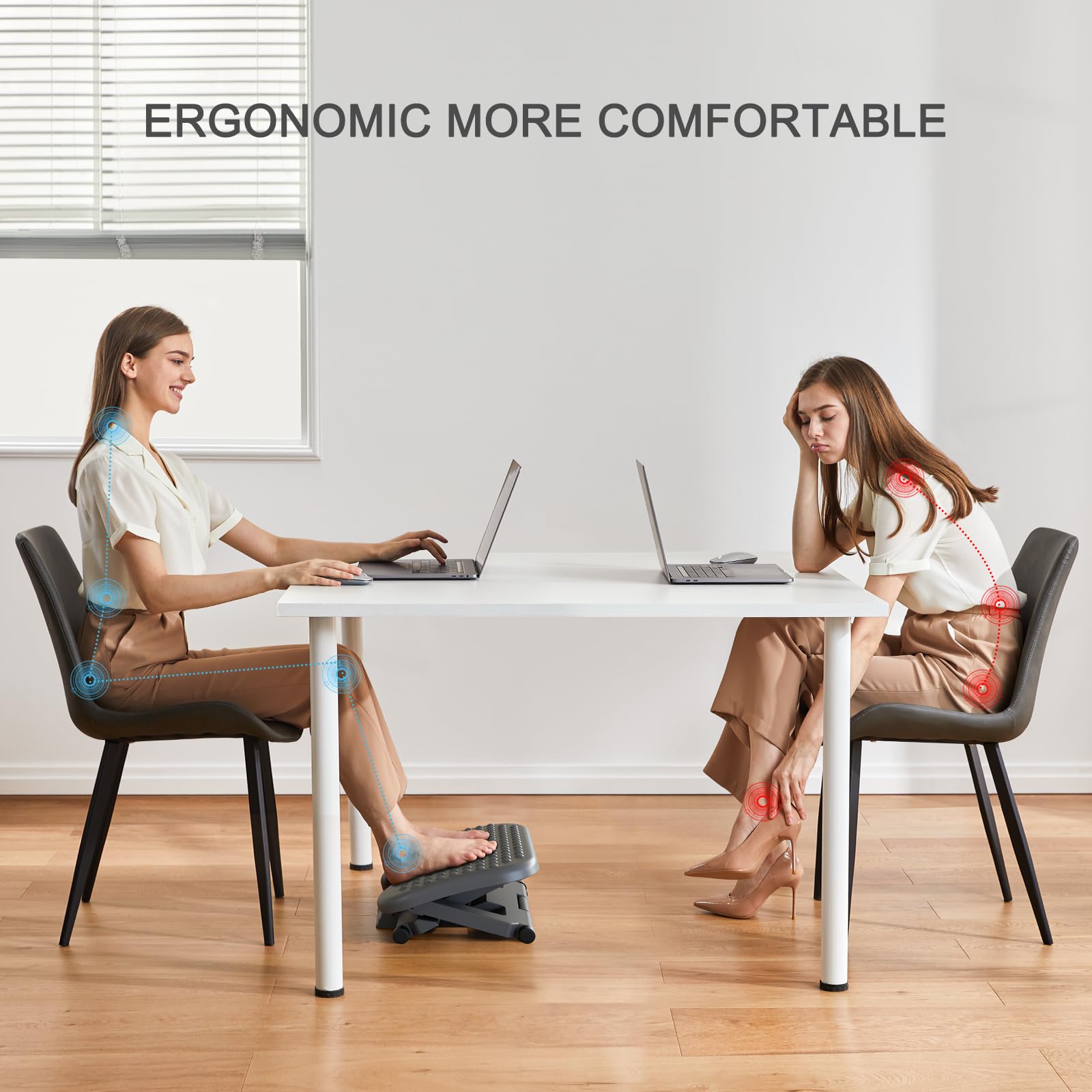 HUANUO Adjustable Desk Footrest - Black