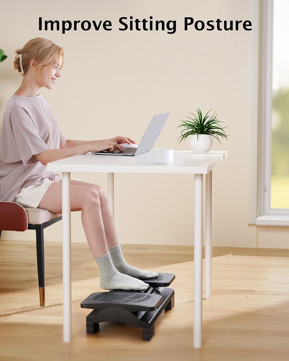 HUANUO Foot Rest with Massage Texture and Roller -