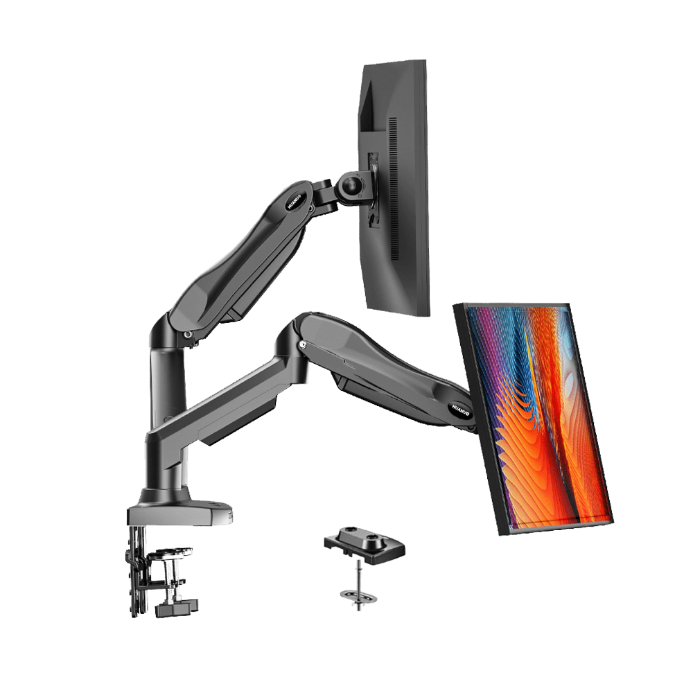 HUANUO HNDS6 Dual Monitor Mount for 13 to 30 Inch Screens - Bundle -