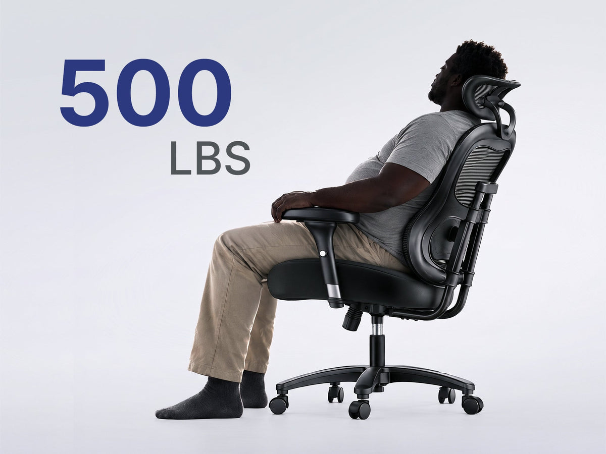 HUANUO XL500 Big & Tall Ergonomic Chair - Black