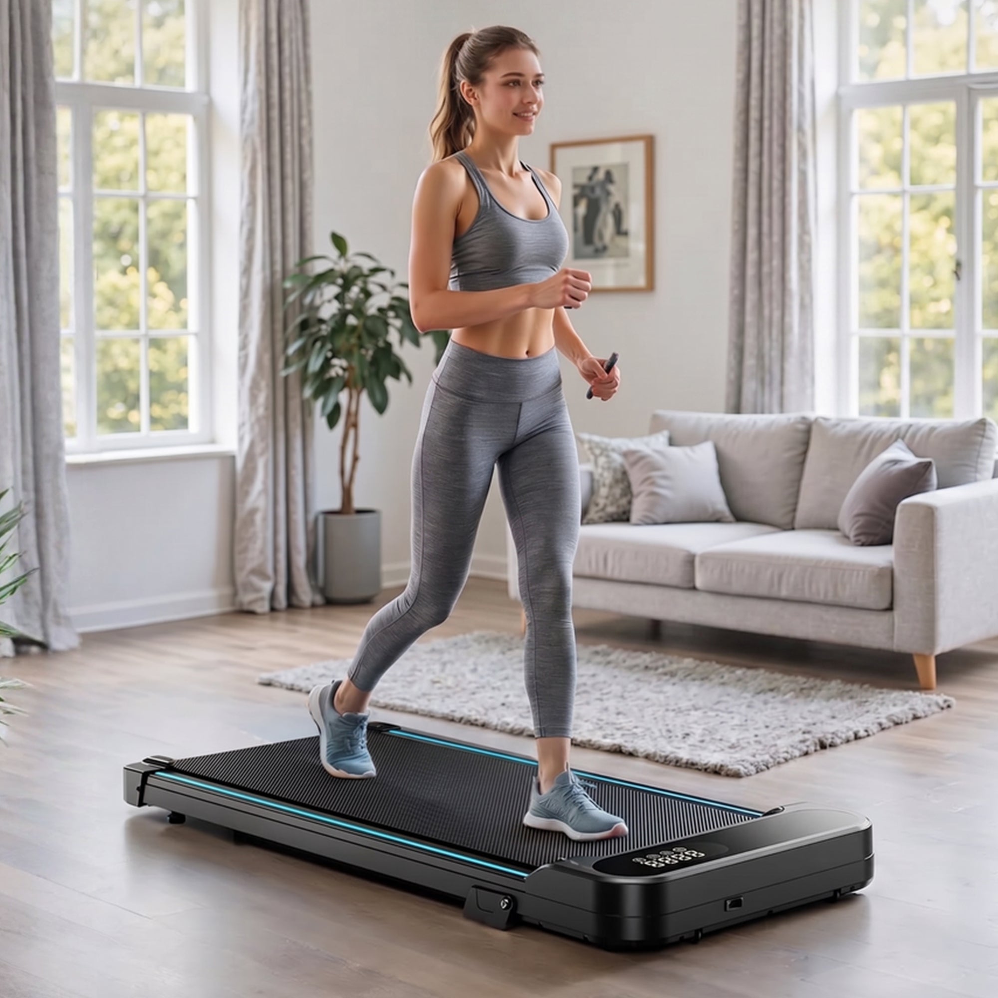 Low-Noise Desk Treadmill - White