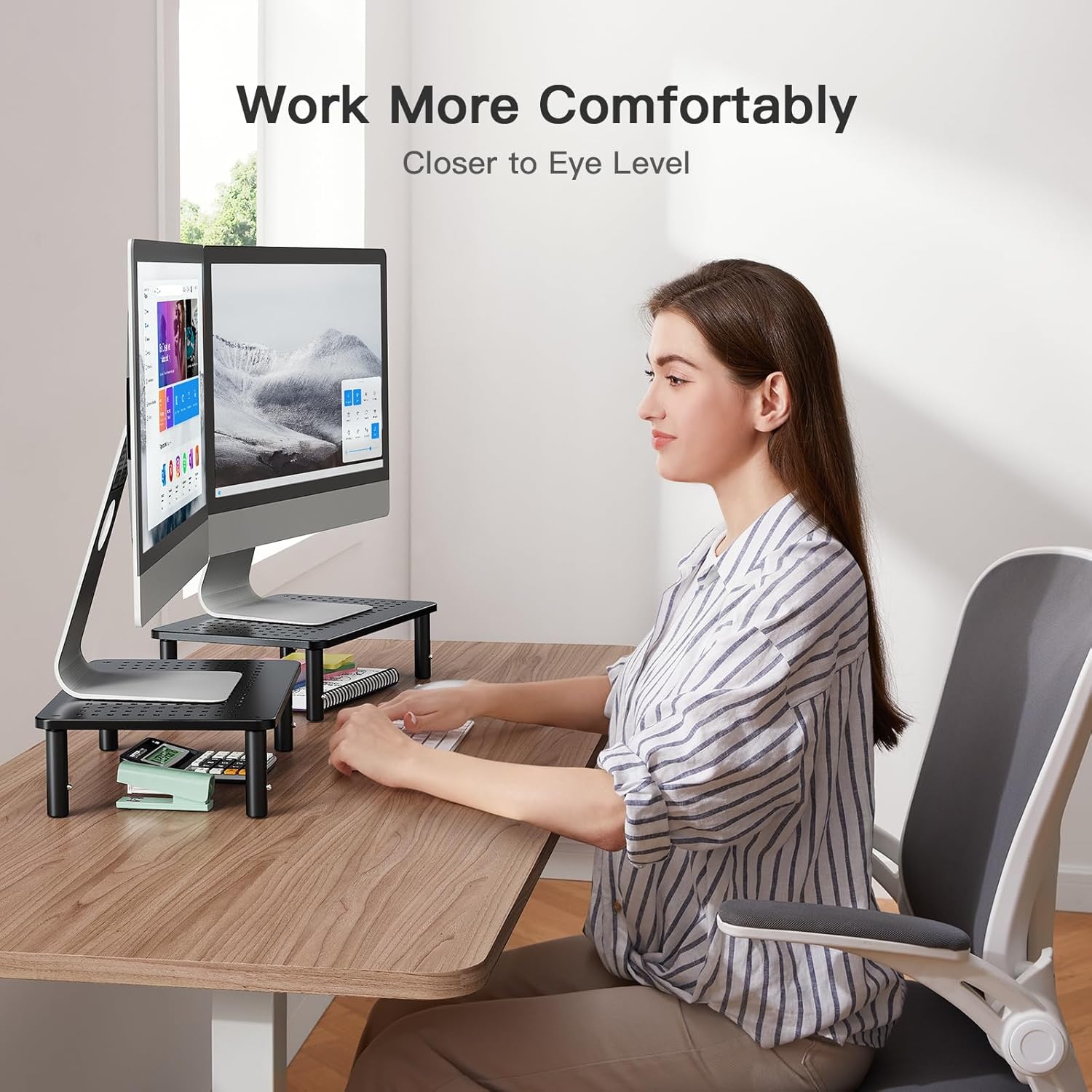 Monitor Stand for Desk 2 Pack -