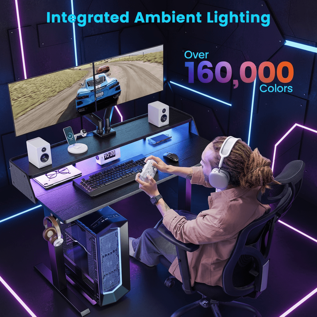 Neonnix - Black RGB standing desk