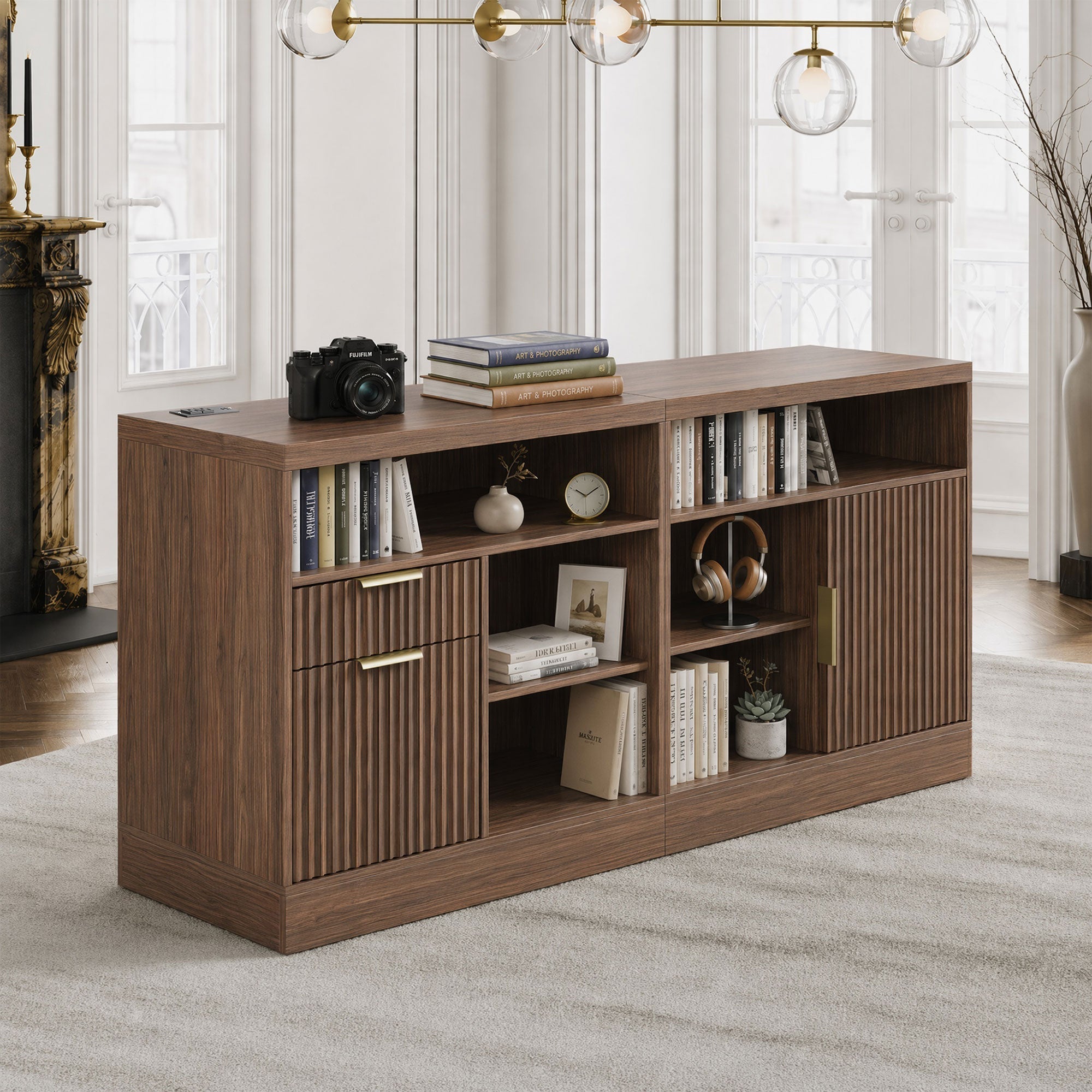 Premium Padova Cabinet - Fluted Black Walnut