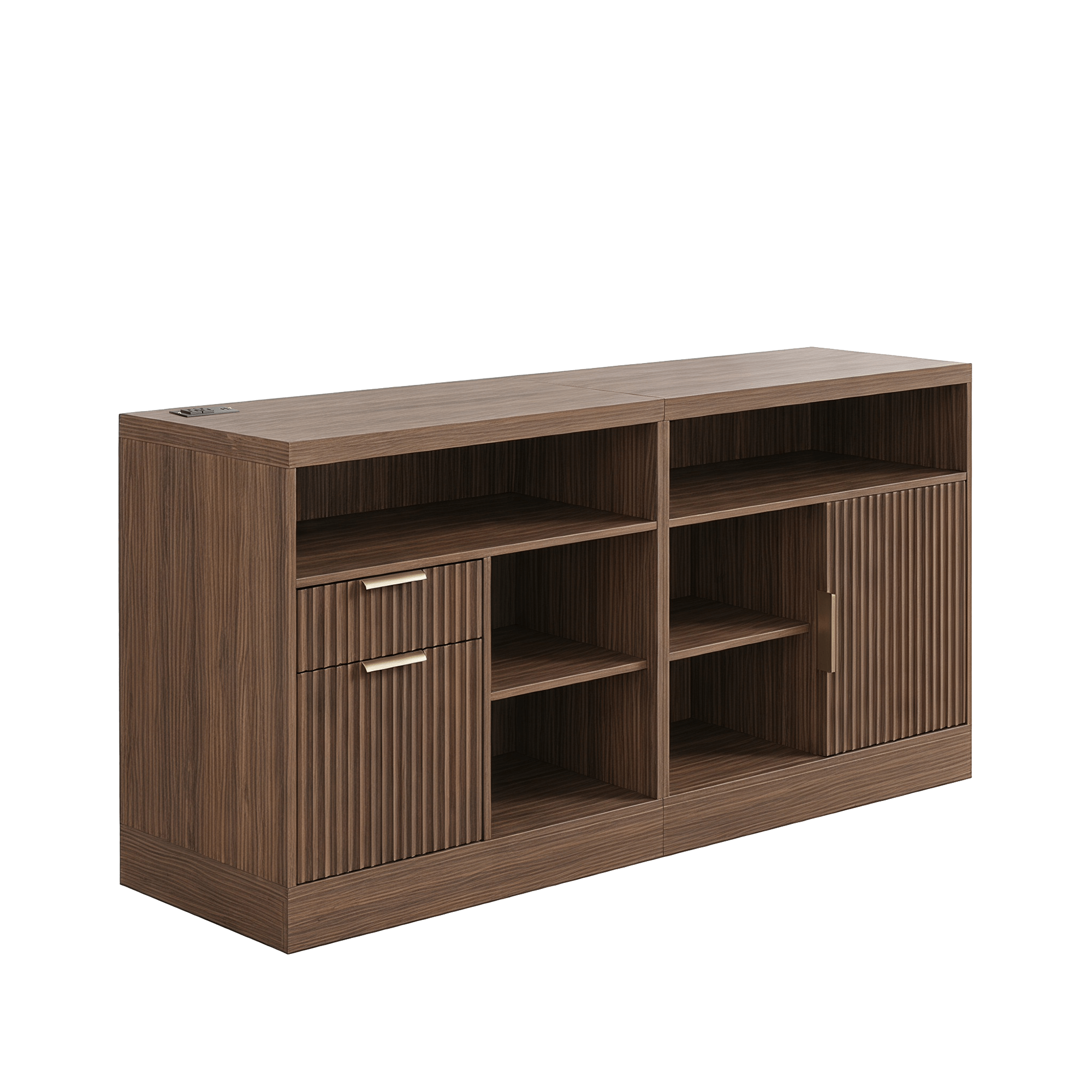 Premium Padova Cabinet - Fluted Black Walnut
