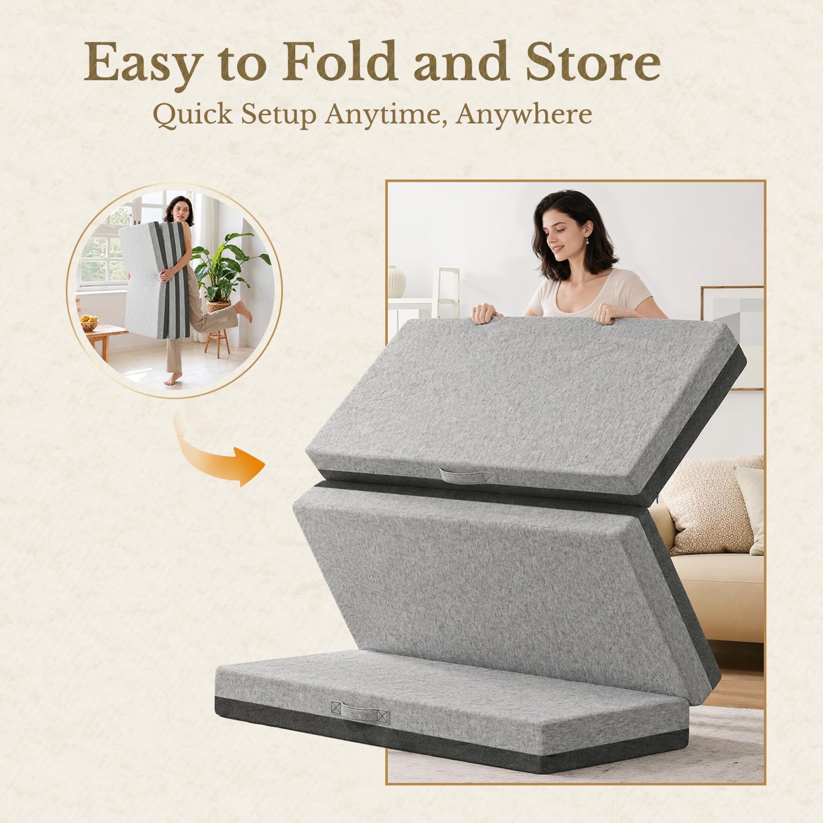 Premium Sable Folding Mattress Q/F/T - Queen (U.S. Standard)