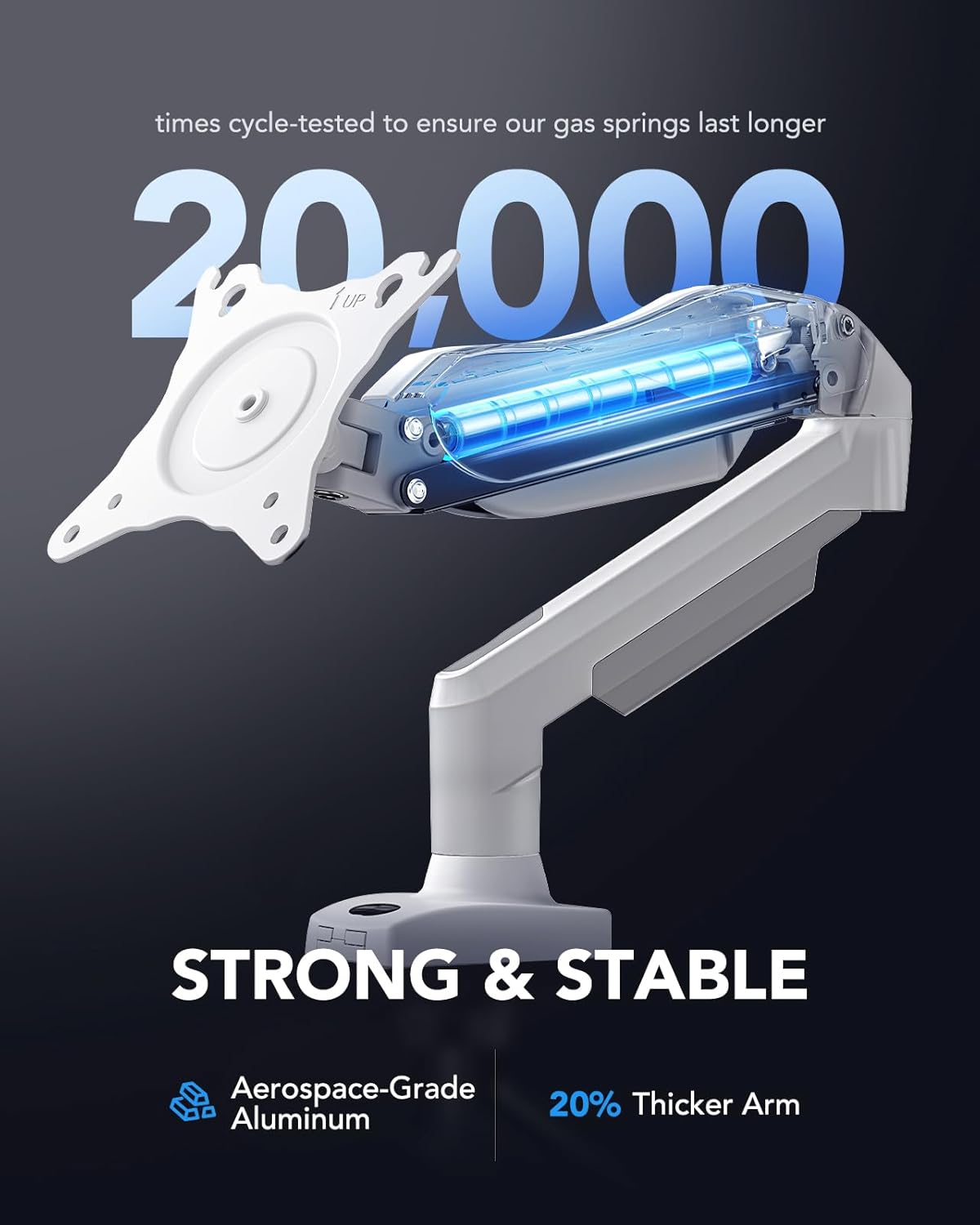 SS6 Essential Single Monitor Mount - White