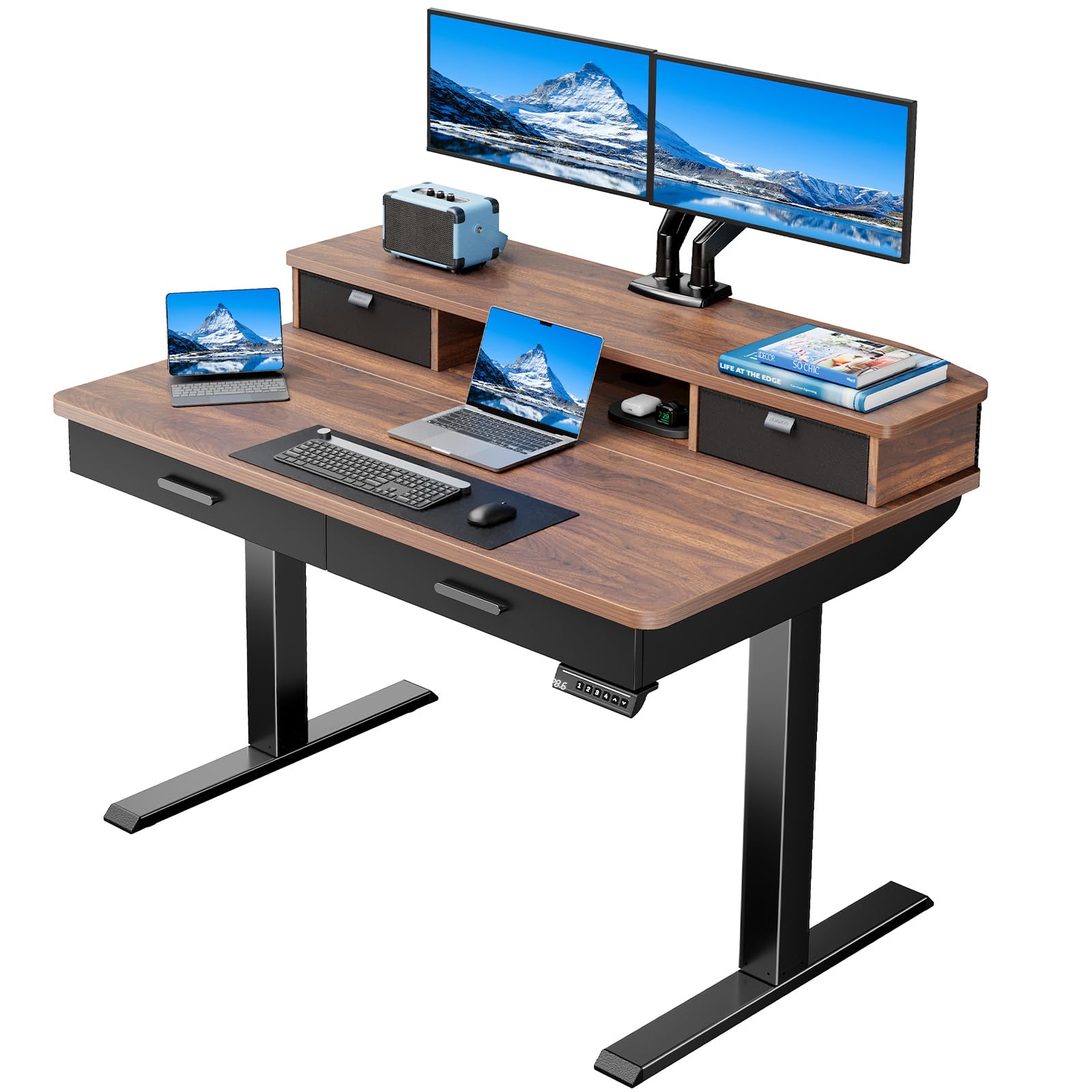 Standing Desk with 4 Drawers - 48 x 30 inch