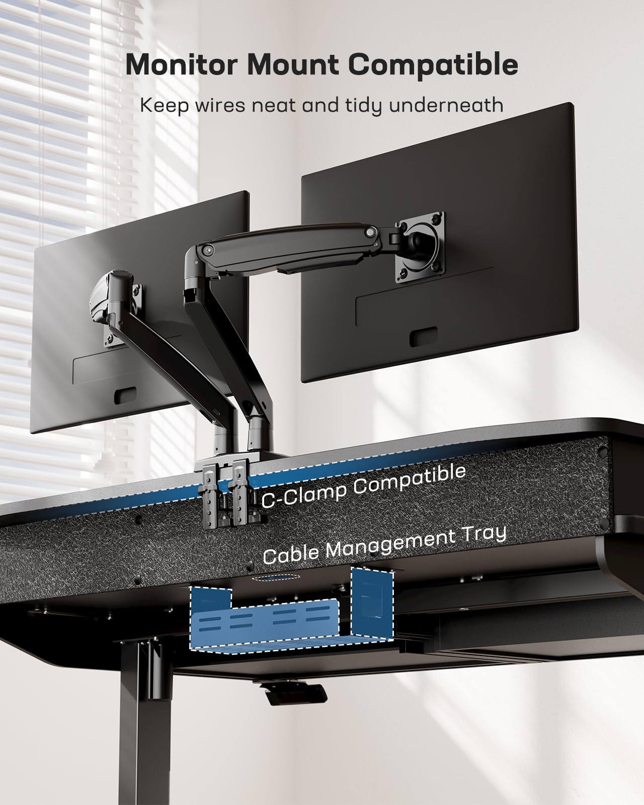 Standing Desk with 4 Drawers - 48 x 30 inch