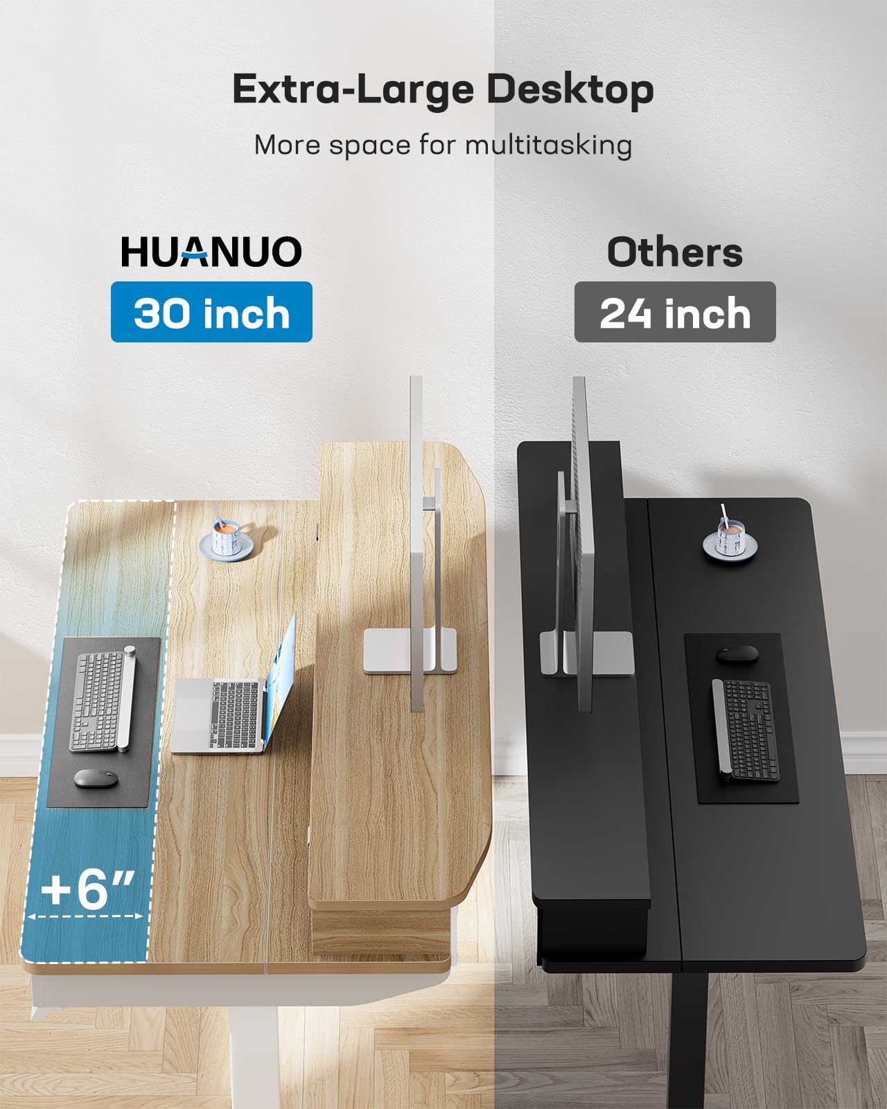 Standing Desk with 4 Drawers - 48 x 30 inch