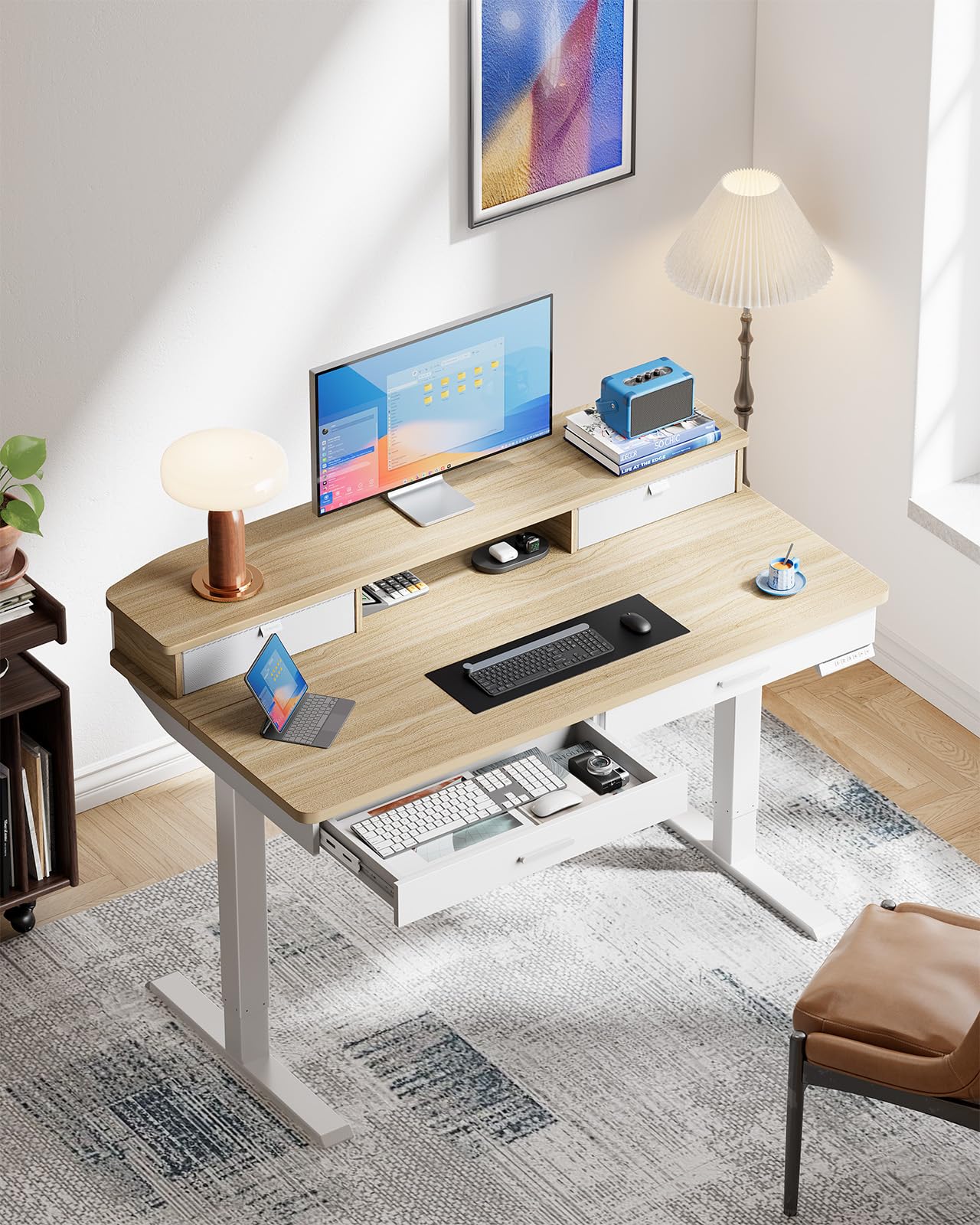 Standing Desk with 4 Drawers - 48 x 30 inch