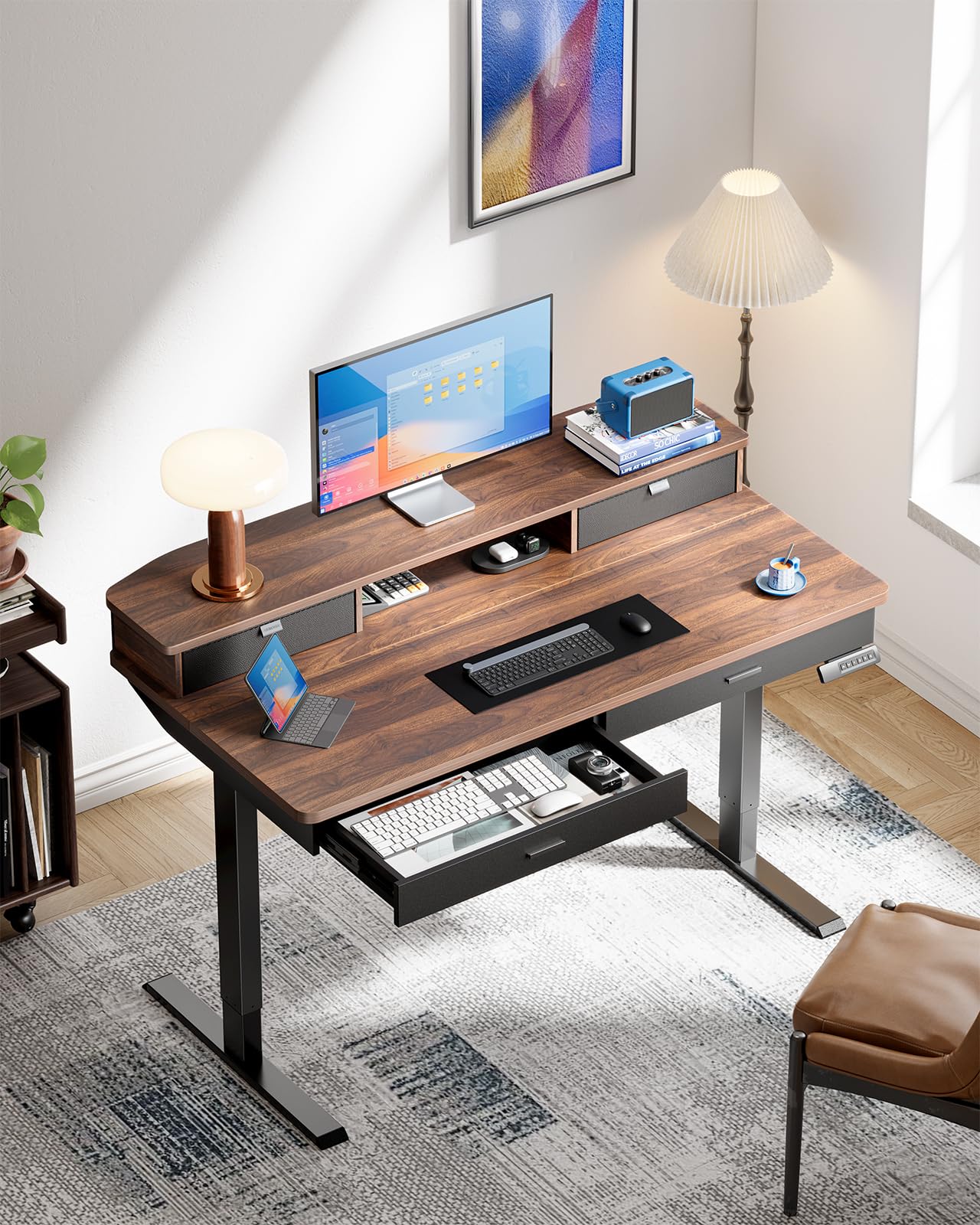 Standing Desk with 4 Drawers - 48 x 30 inch