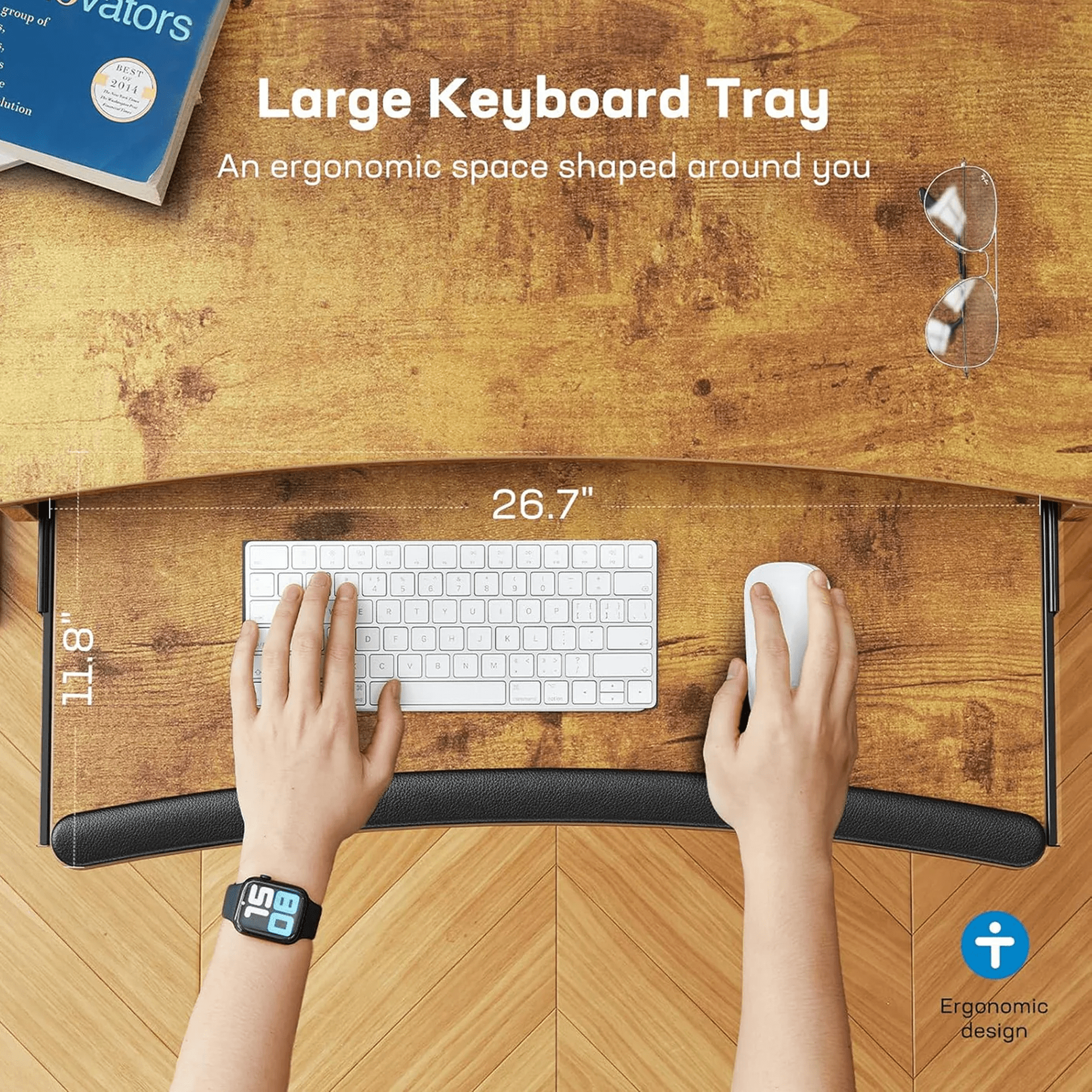 Standing Desk with Large Keyboard Tray (Copy) - 55" x 24"