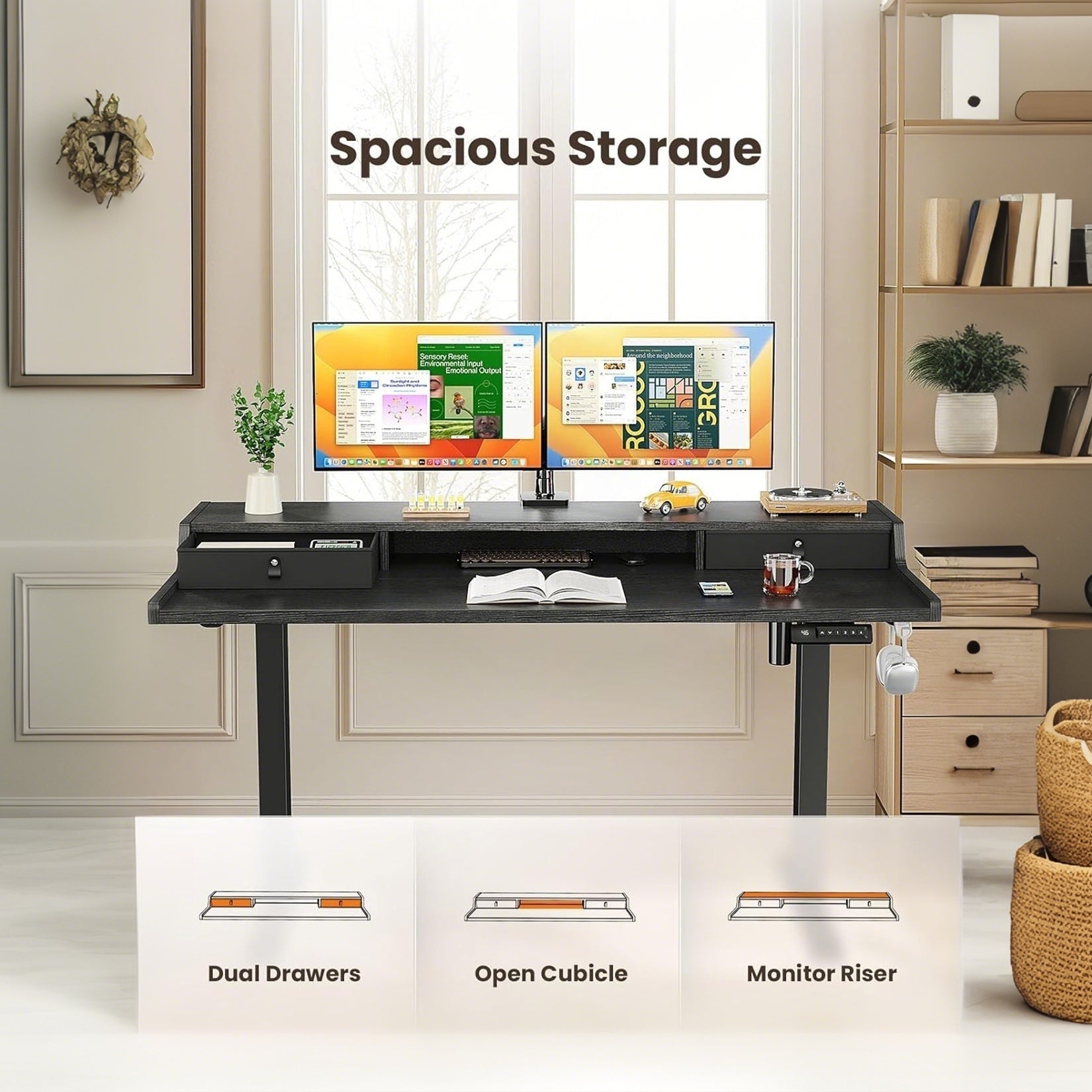 Storage Series Standing Desks - + Drawers