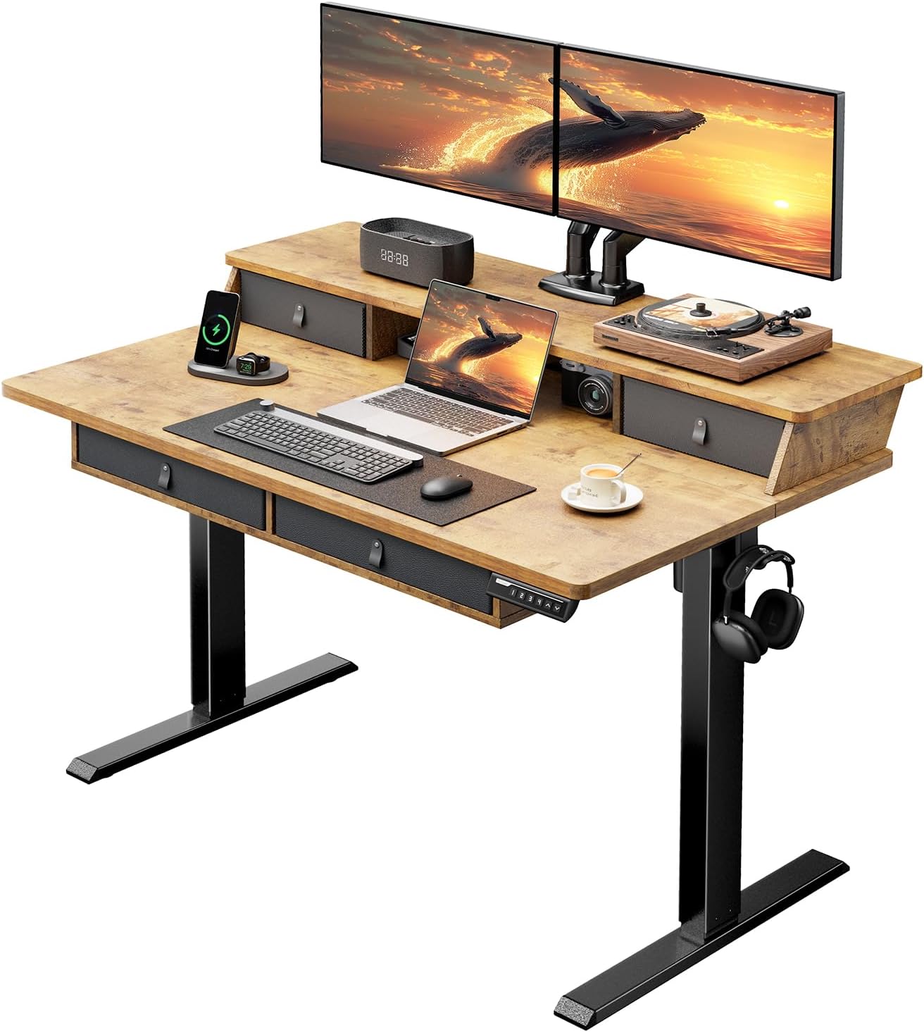 Storage Series Standing Desks - + Upper & Lower Drawers