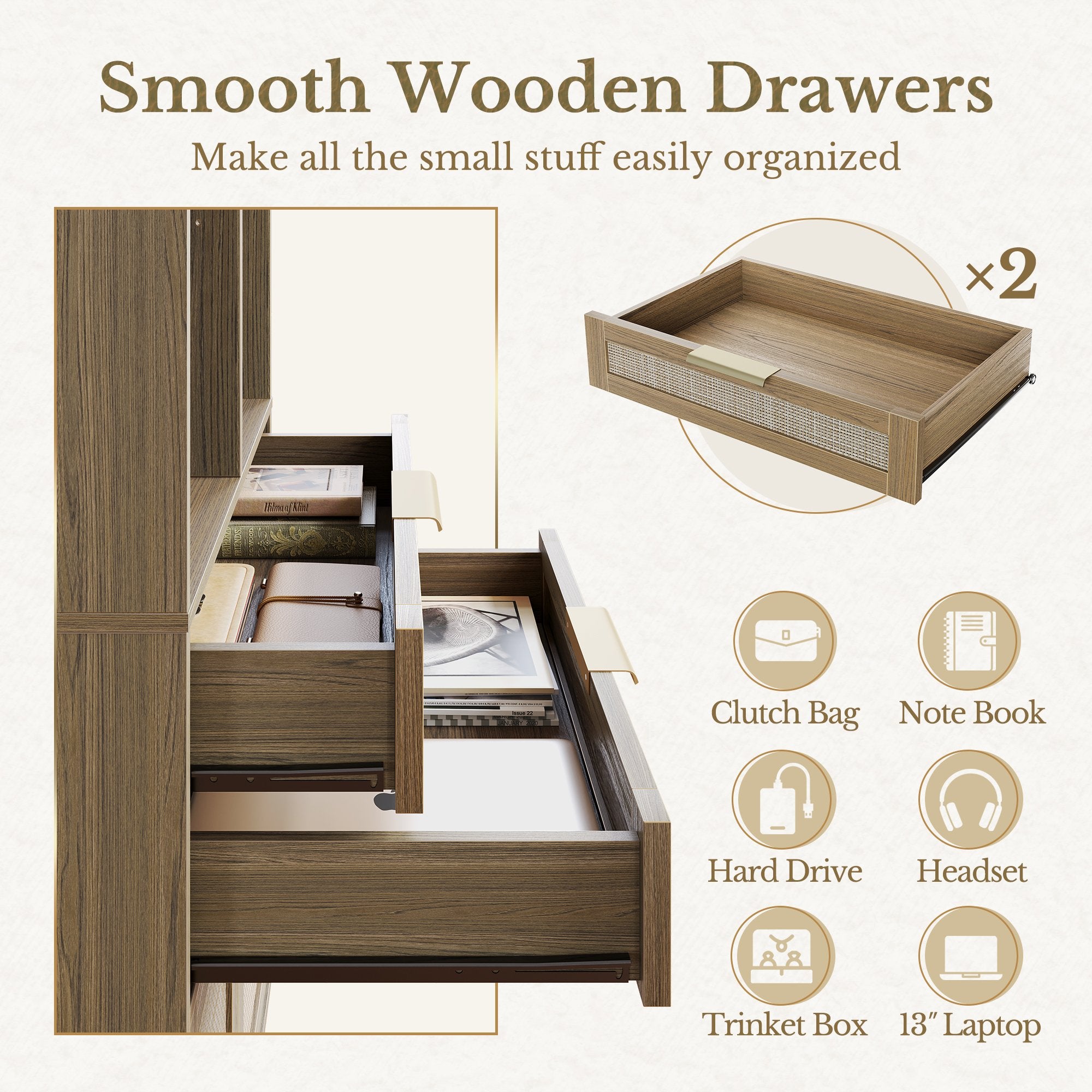 73'' Corner Bookshelf + 73'' Fluted Bookshelf/ Fluted - Natural Oak