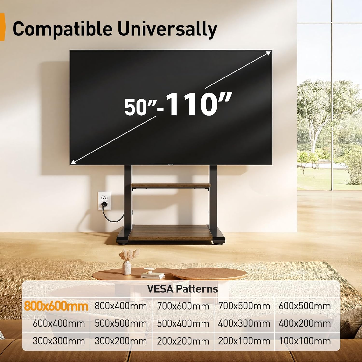 Titan Heavy - Duty Mobile TV Stand - Upgraded with Remote - Controlled Lift