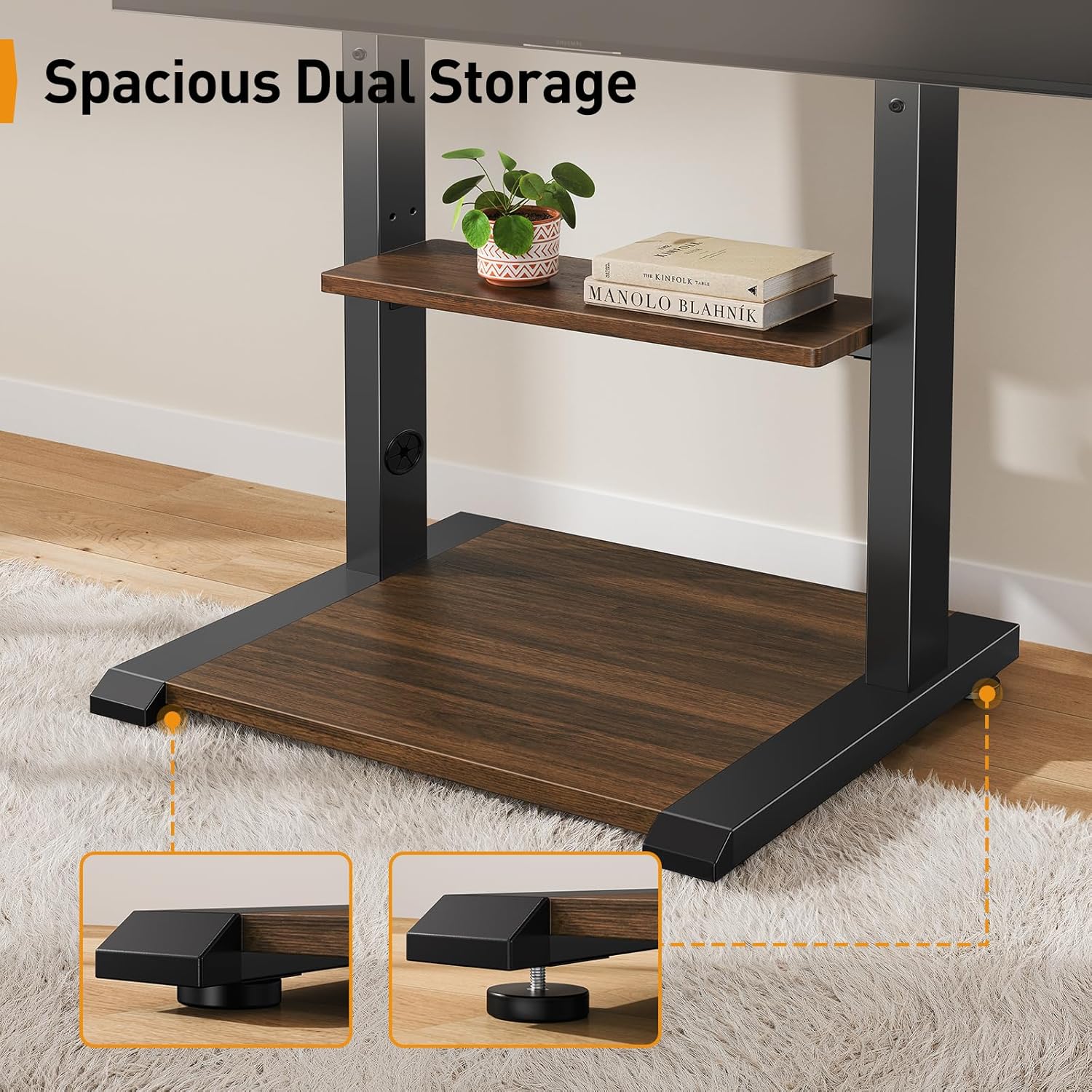 Titan Heavy - Duty Mobile TV Stand - Upgraded with Remote - Controlled Lift