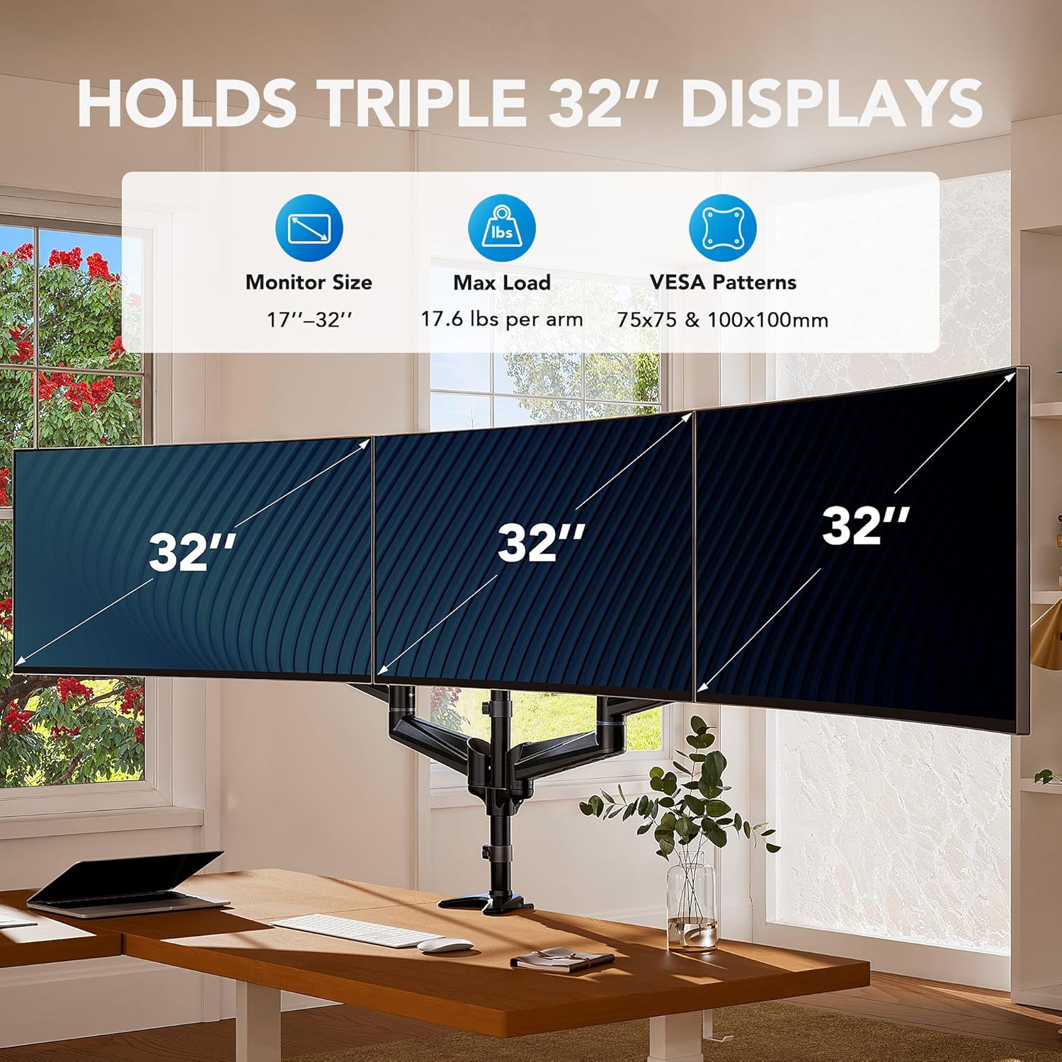 TS3 Triple Monitor Mount - Black -