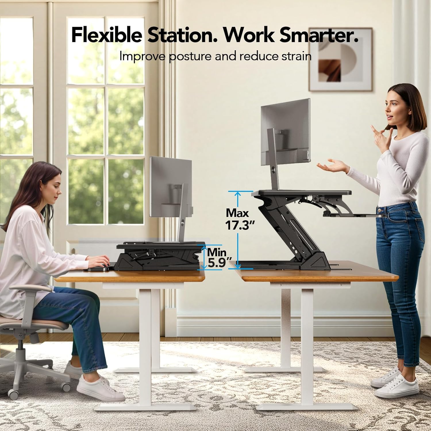 Z - shaped Standing Desk Converter - 32 Inch